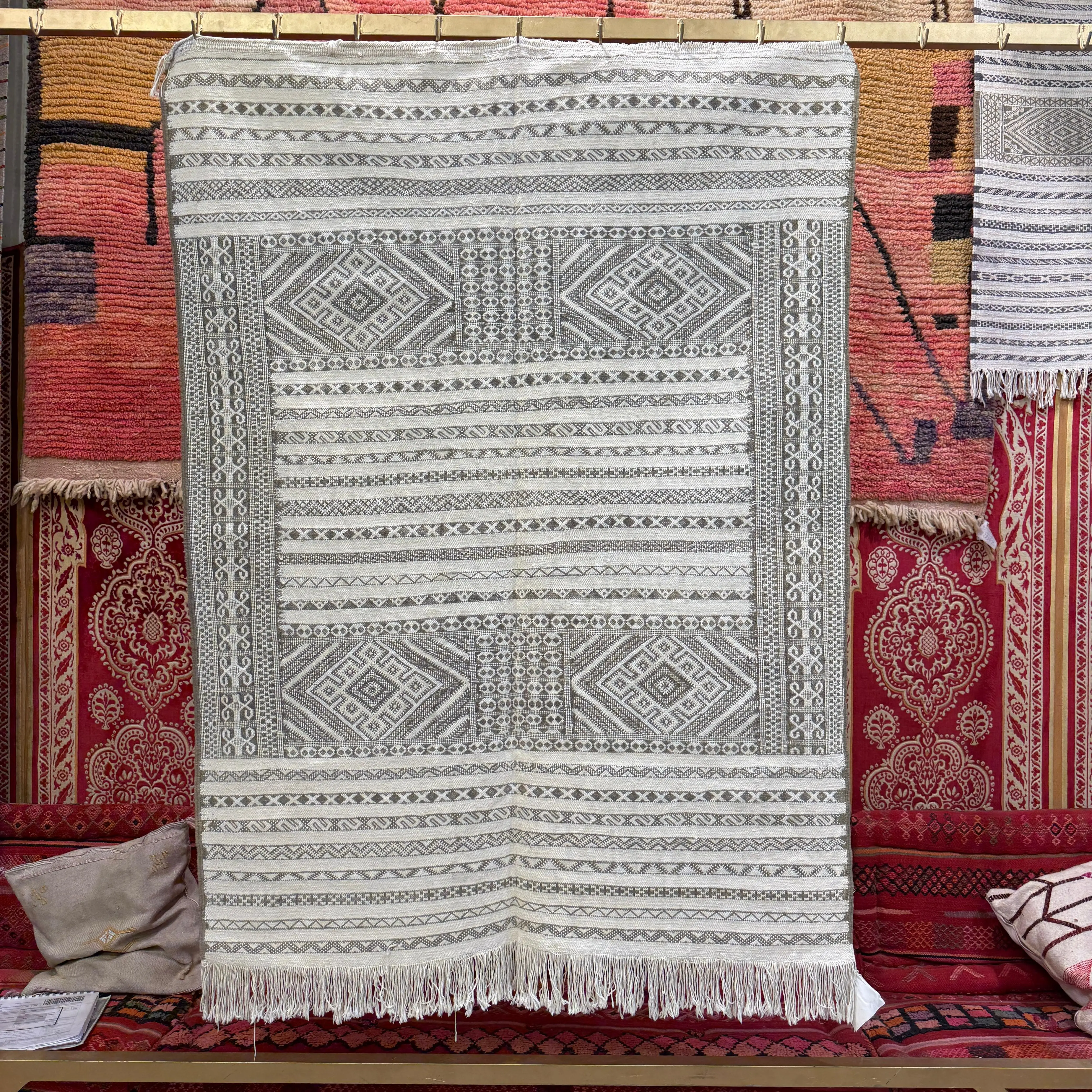 Gorgeous Handmade Kilim Moroccan Rug | Custom Wool Carpet | Authentic Area Flatweave