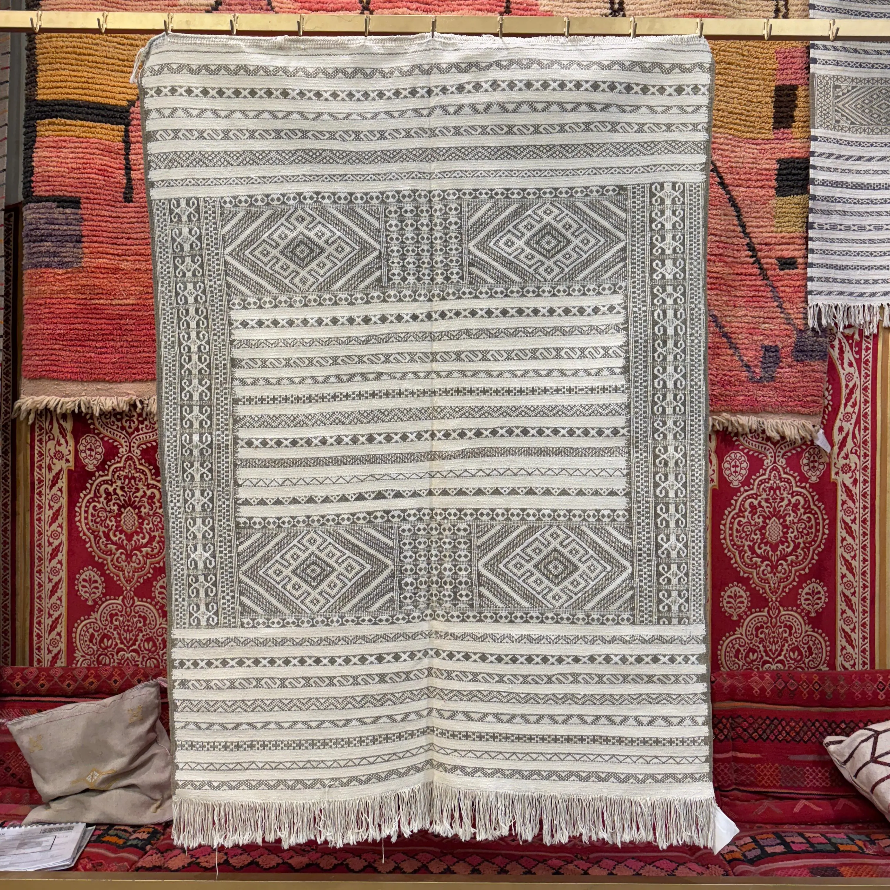 Gorgeous Handmade Kilim Moroccan Rug | Custom Wool Carpet | Authentic Area Flatweave