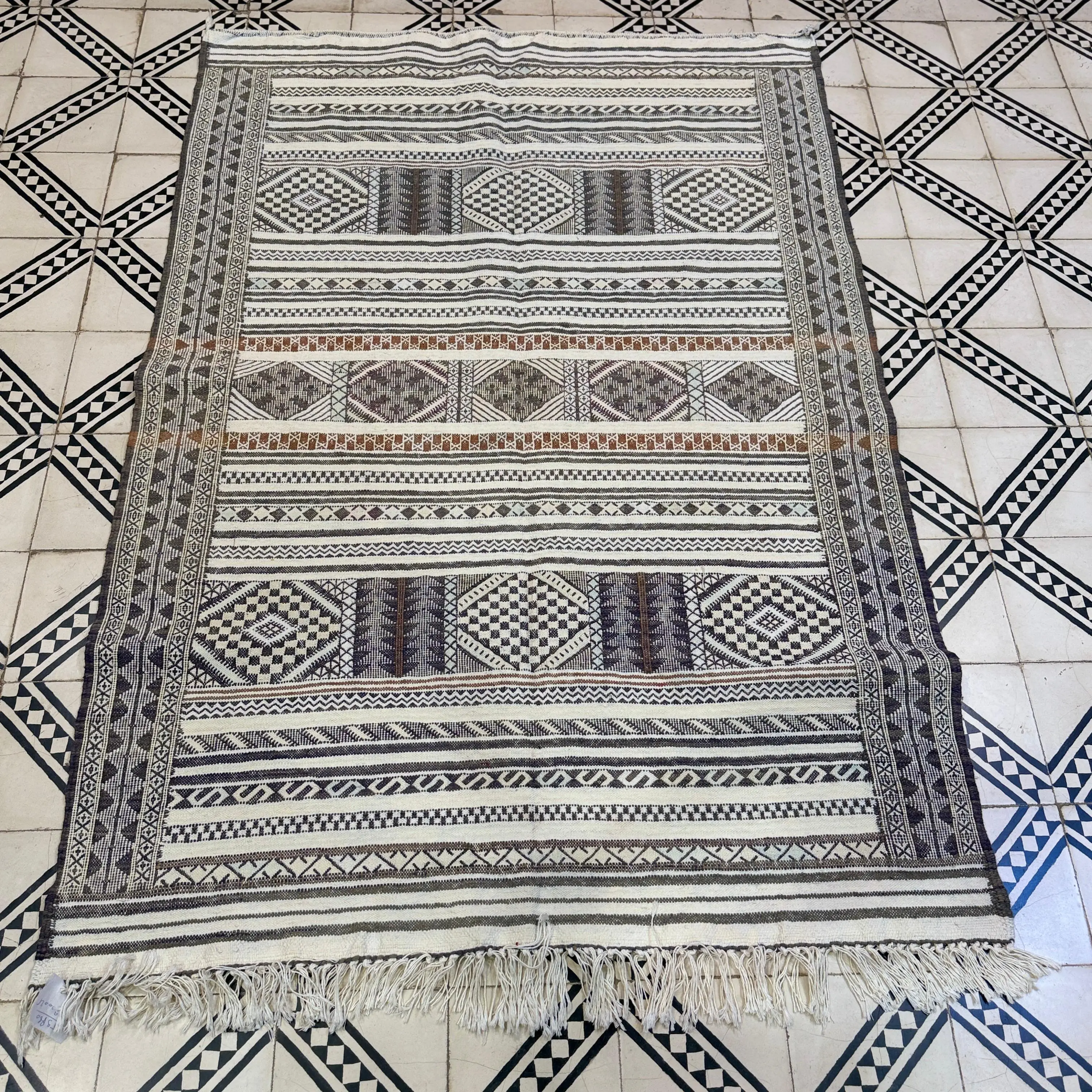 Unique Handmade Moroccan Kilim Rug | Jewish Gift Idea | Custom Dhurrie Wool Carpet