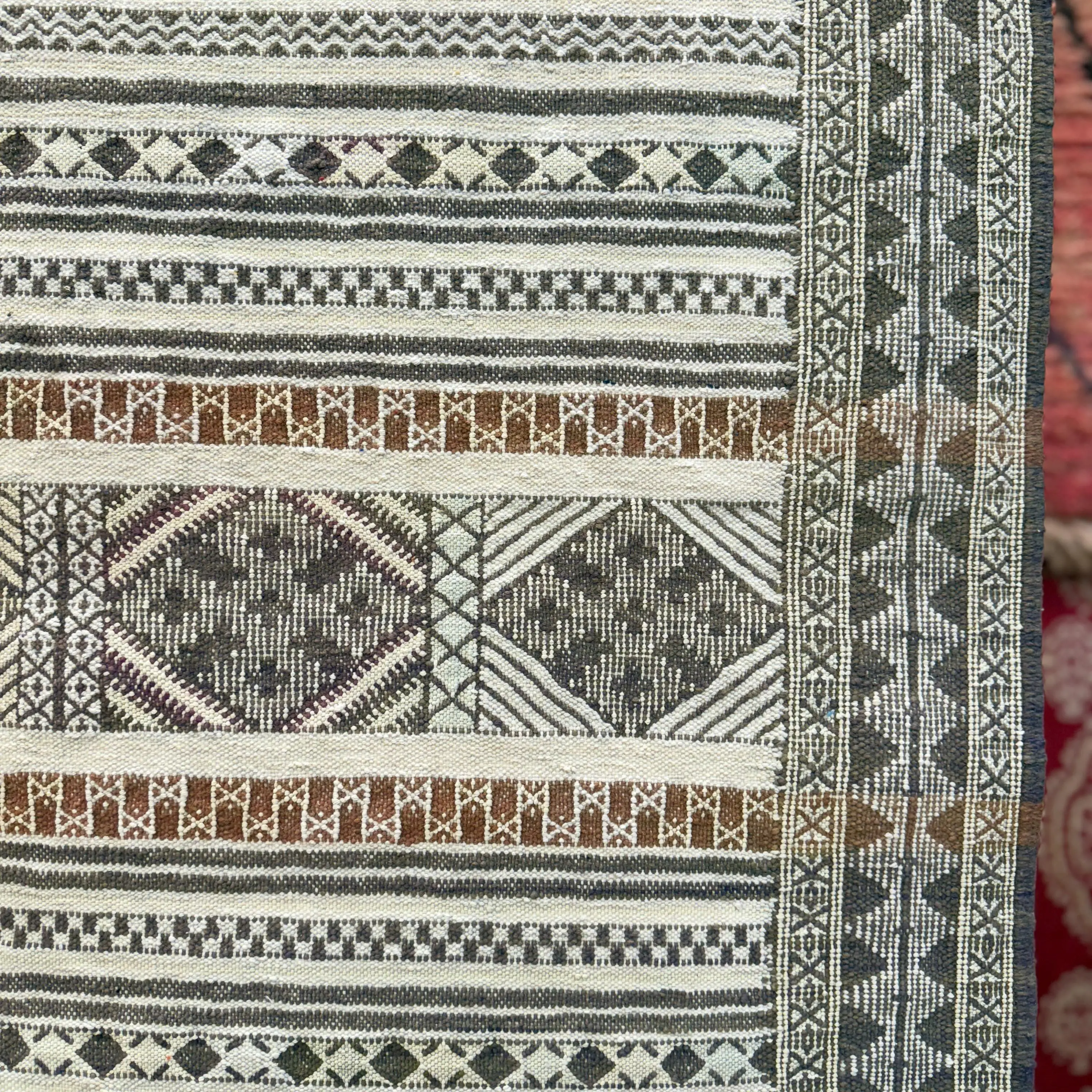 Unique Handmade Moroccan Kilim Rug | Jewish Gift Idea | Custom Dhurrie Wool Carpet
