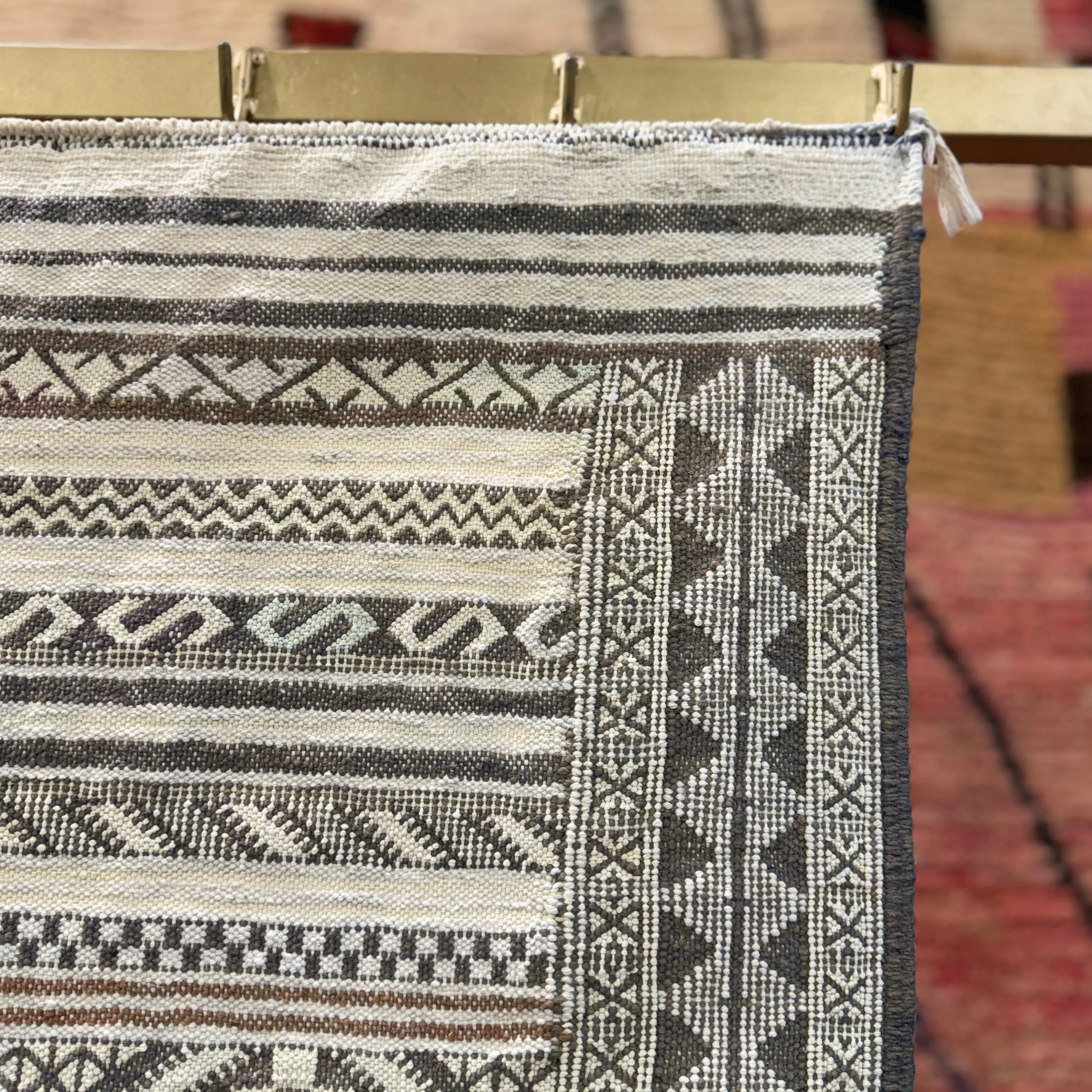 Unique Handmade Moroccan Kilim Rug | Jewish Gift Idea | Custom Dhurrie Wool Carpet