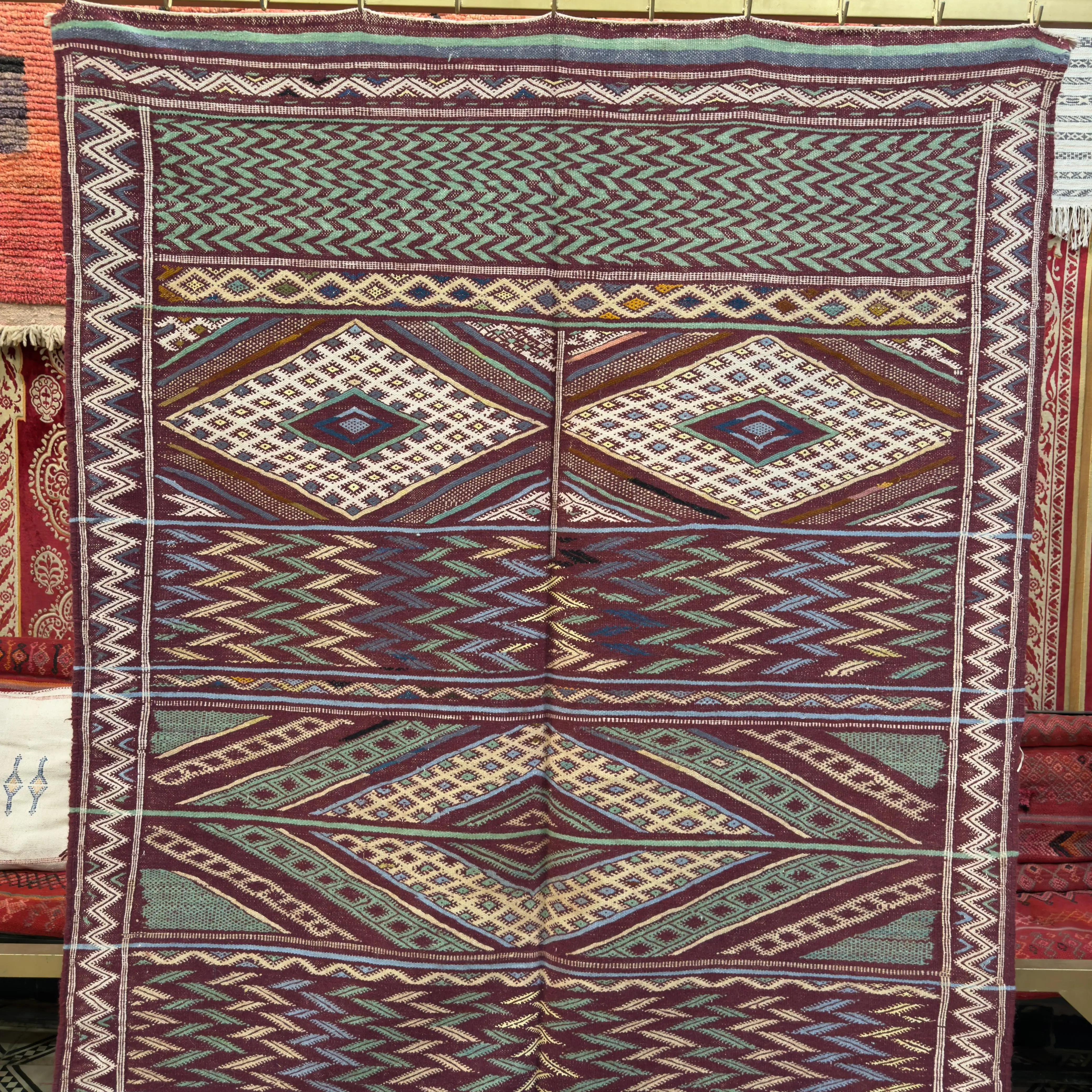 Gorgeous Moroccan Kilim | Multi-Color Merino Wool Berber Rug for Living Room