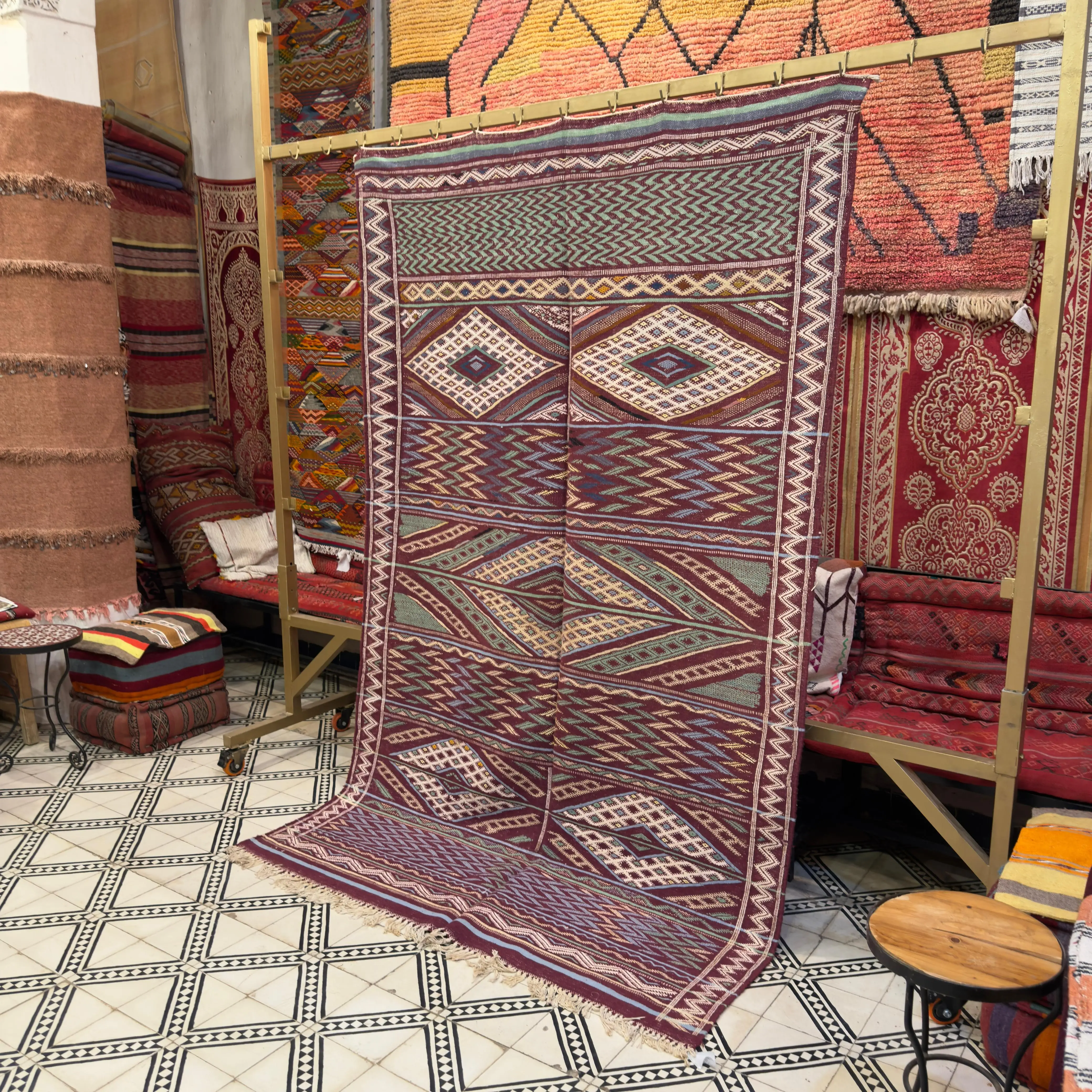 Gorgeous Moroccan Kilim | Multi-Color Merino Wool Berber Rug for Living Room