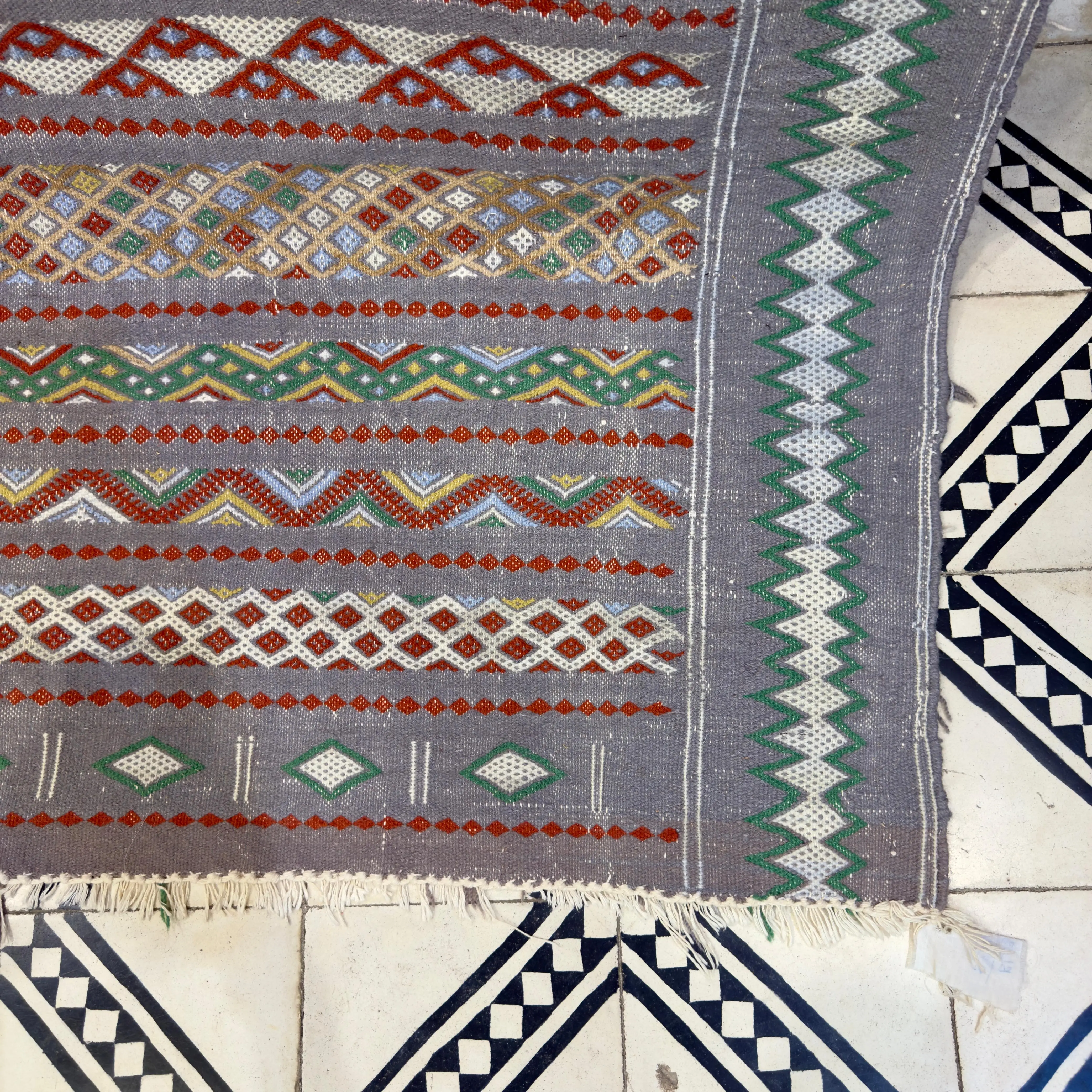 Gorgeous Moroccan Kilim | Multi-Color Berber Rug | Unique Handwoven Kilim