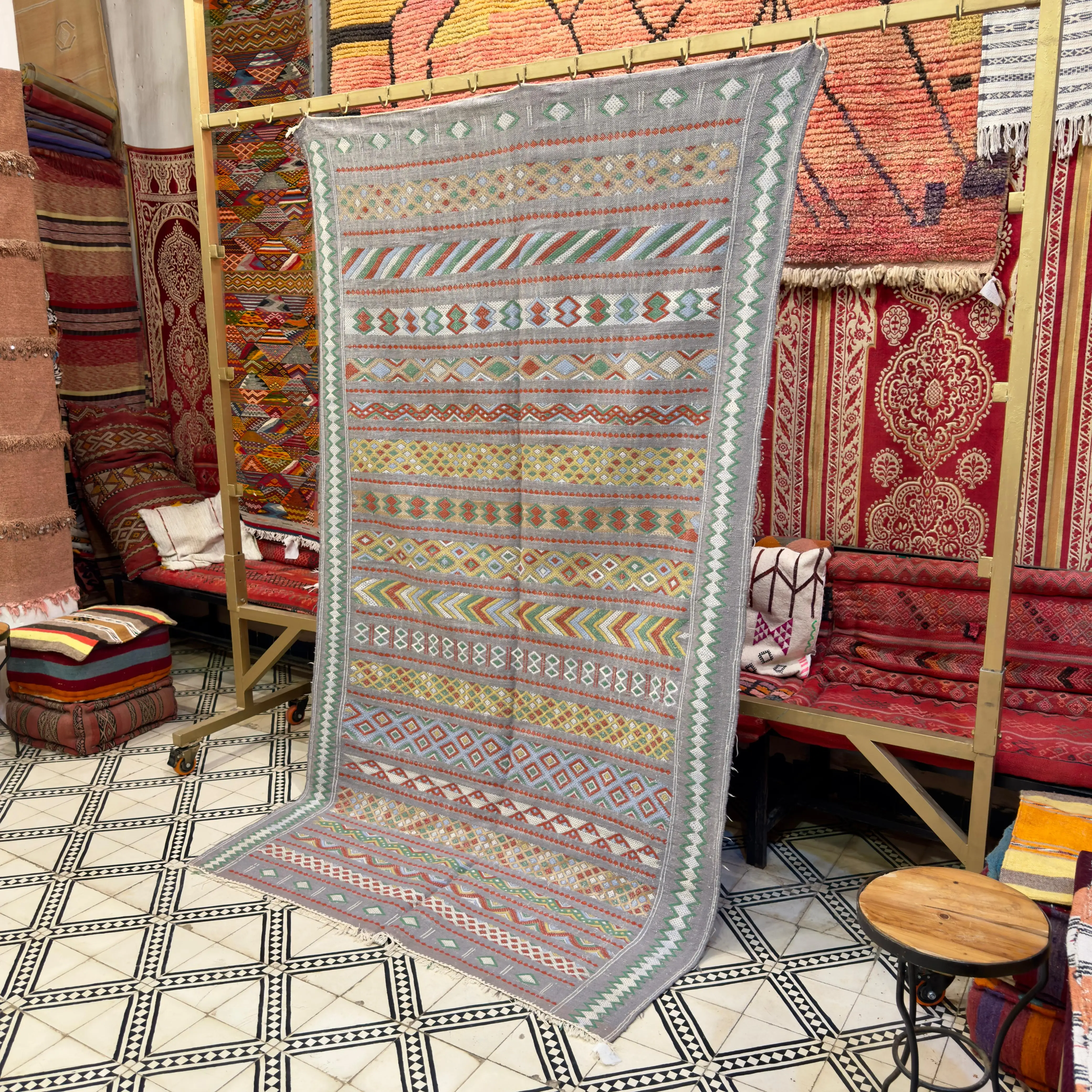 Gorgeous Moroccan Kilim | Multi-Color Berber Rug | Unique Handwoven Kilim
