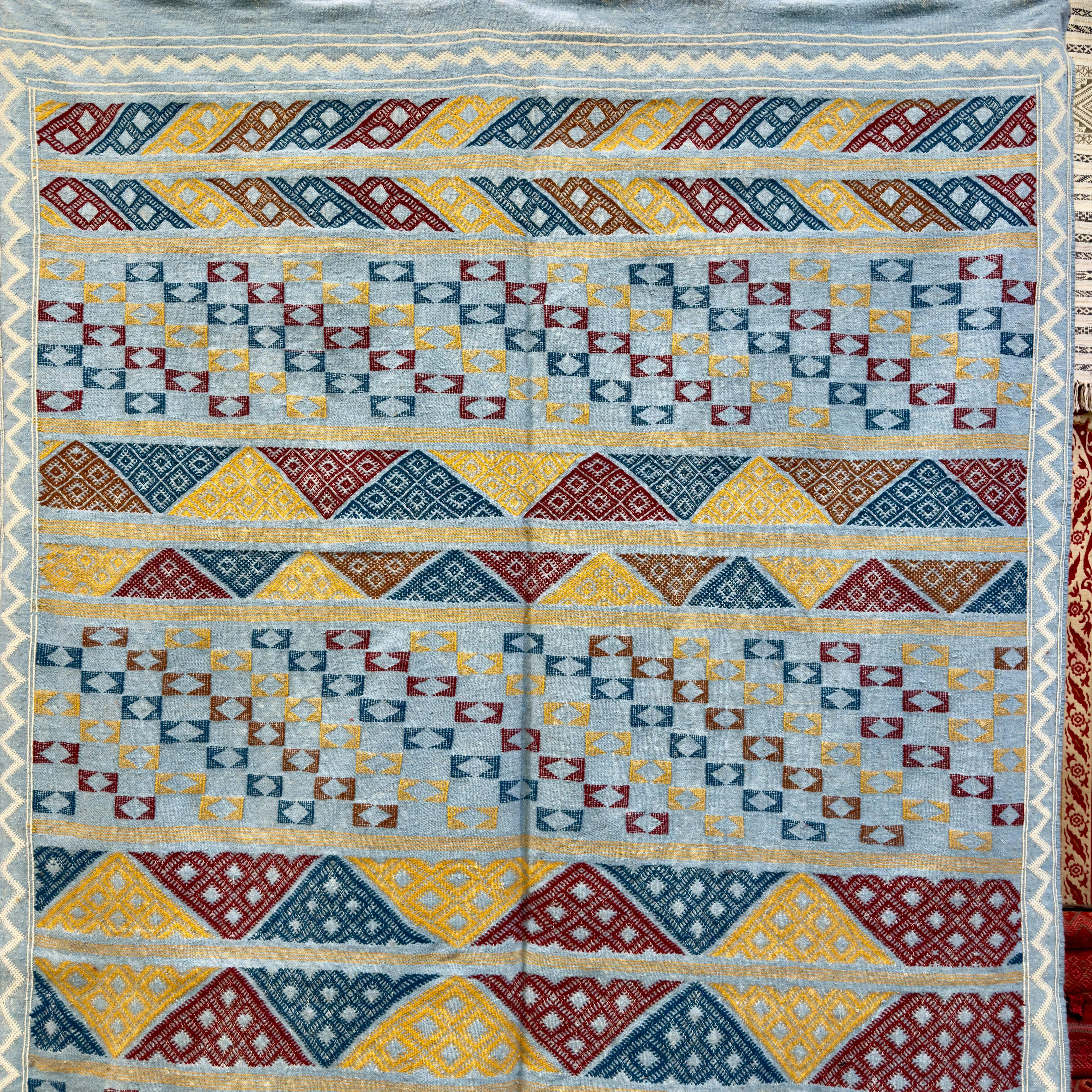 Handmade Moroccan Kilim Rug | Custom Wool Area Carpet | Boho Flatweave