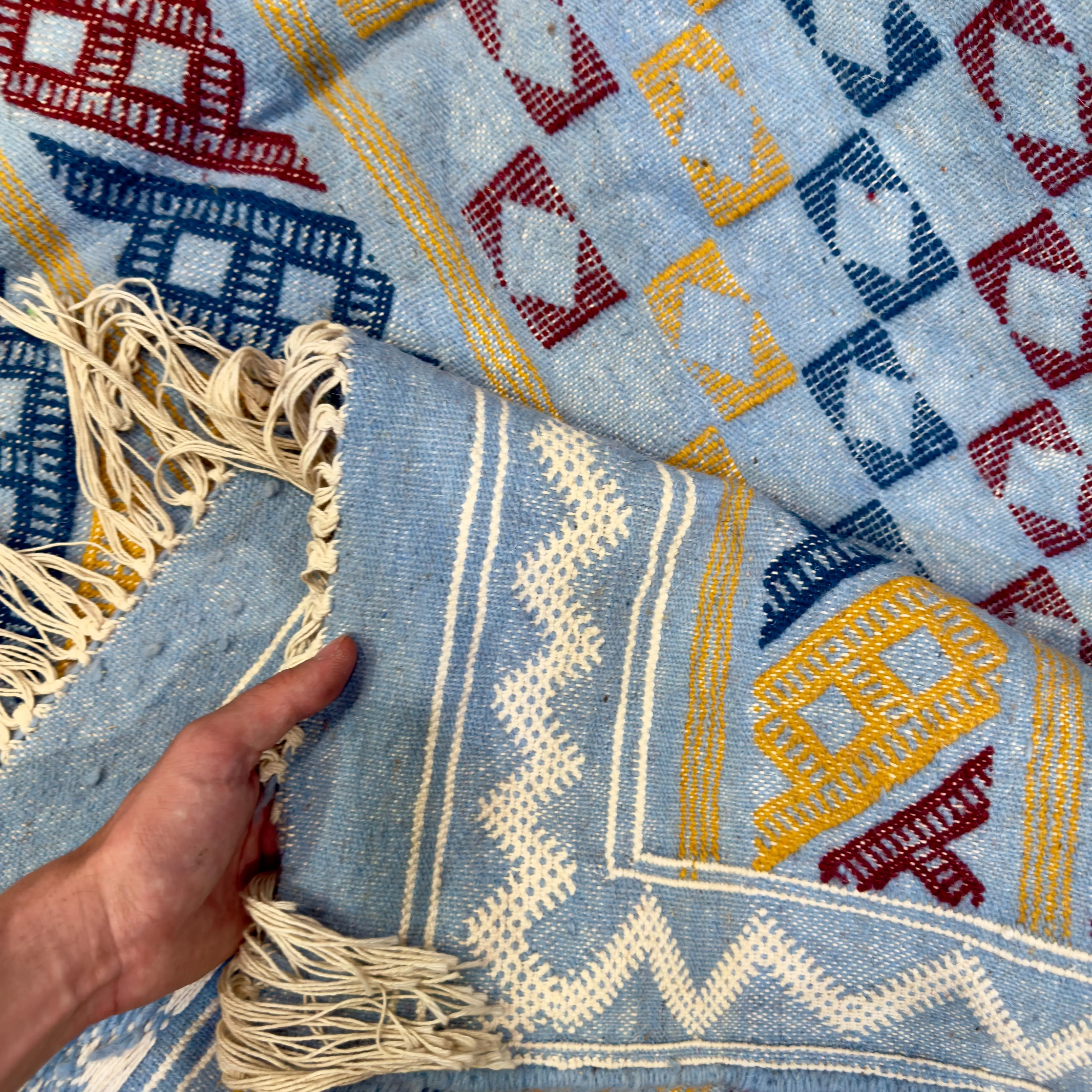 Handmade Moroccan Kilim Rug | Custom Wool Area Carpet | Boho Flatweave