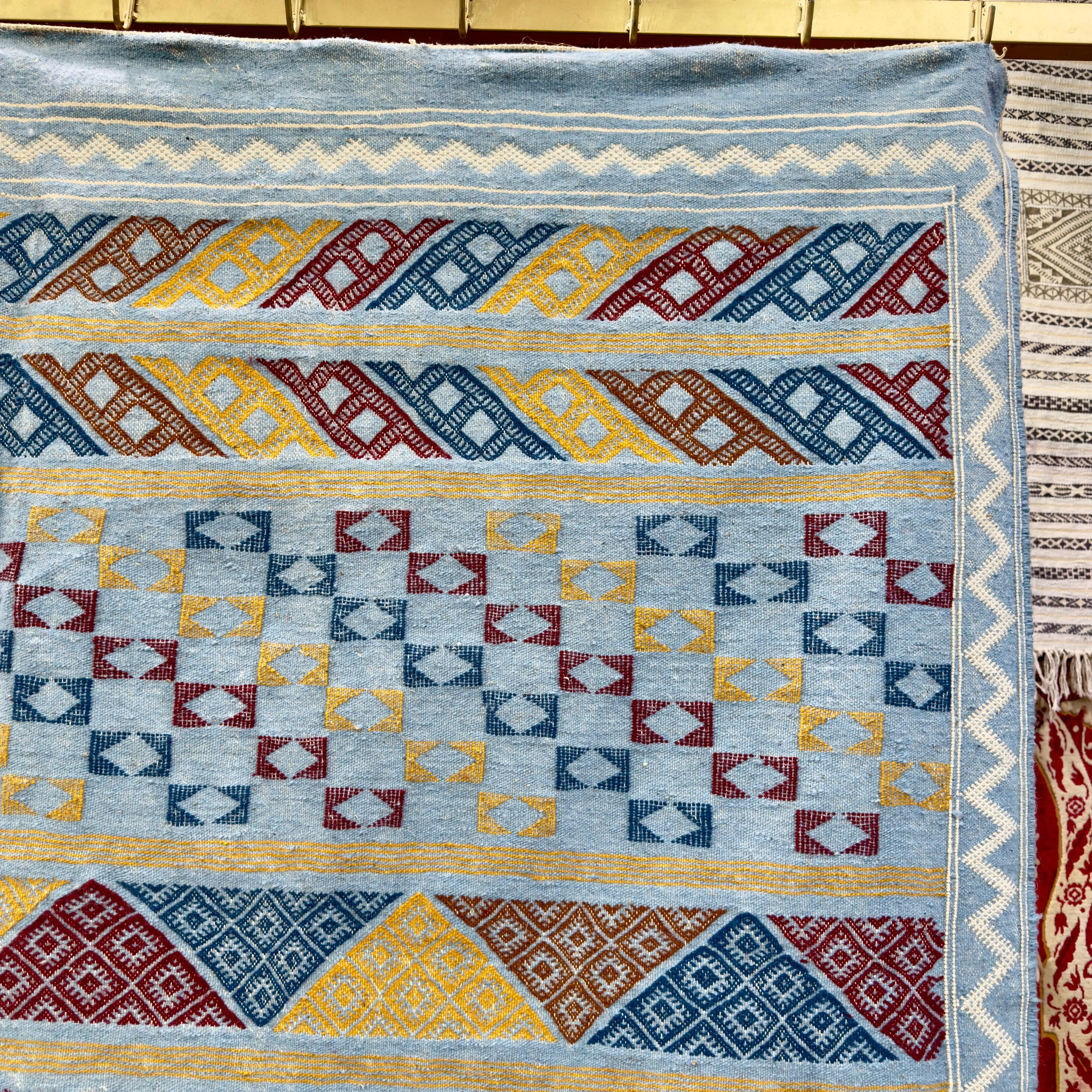 Handmade Moroccan Kilim Rug | Custom Wool Area Carpet | Boho Flatweave