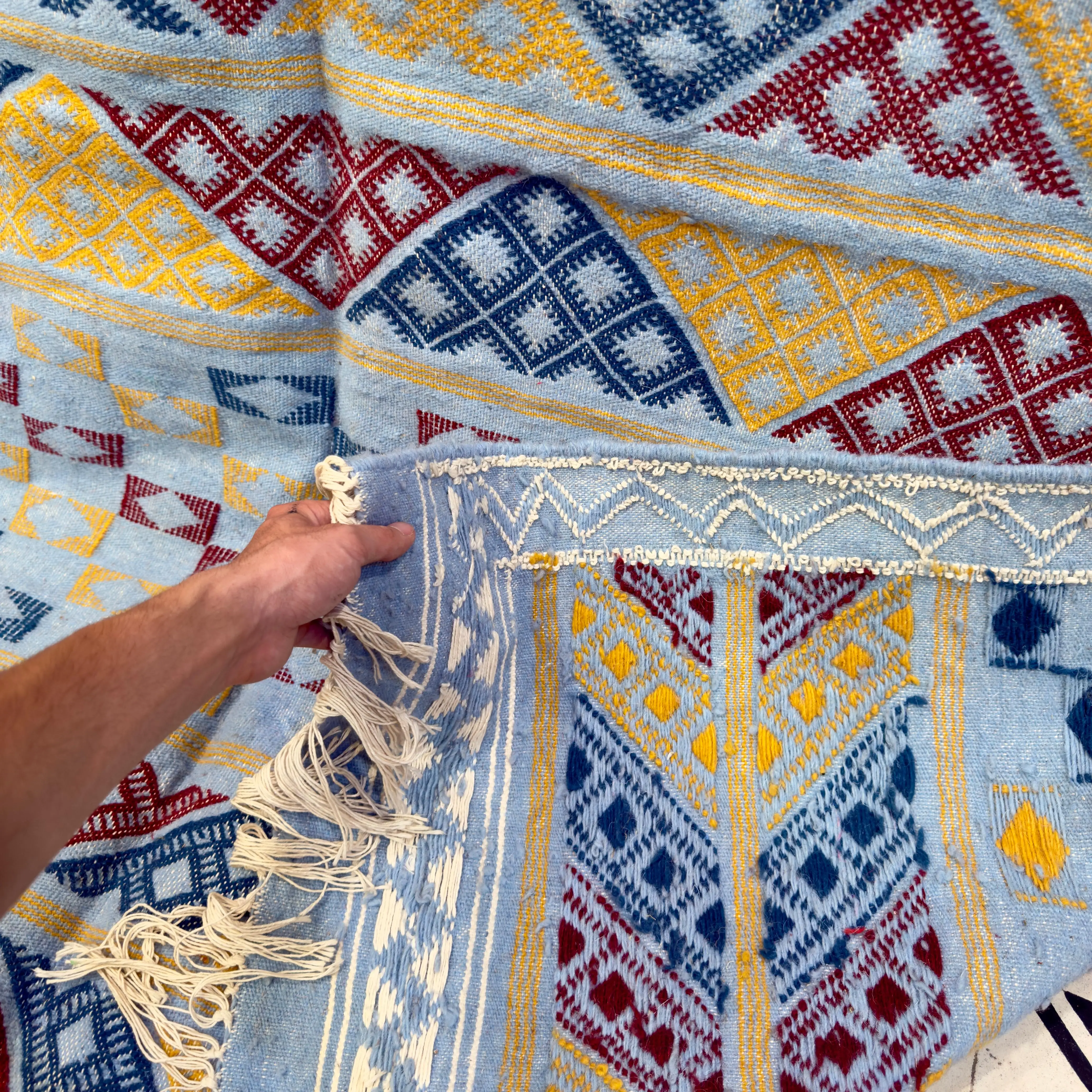 Handmade Moroccan Kilim Rug | Custom Wool Area Carpet | Boho Flatweave