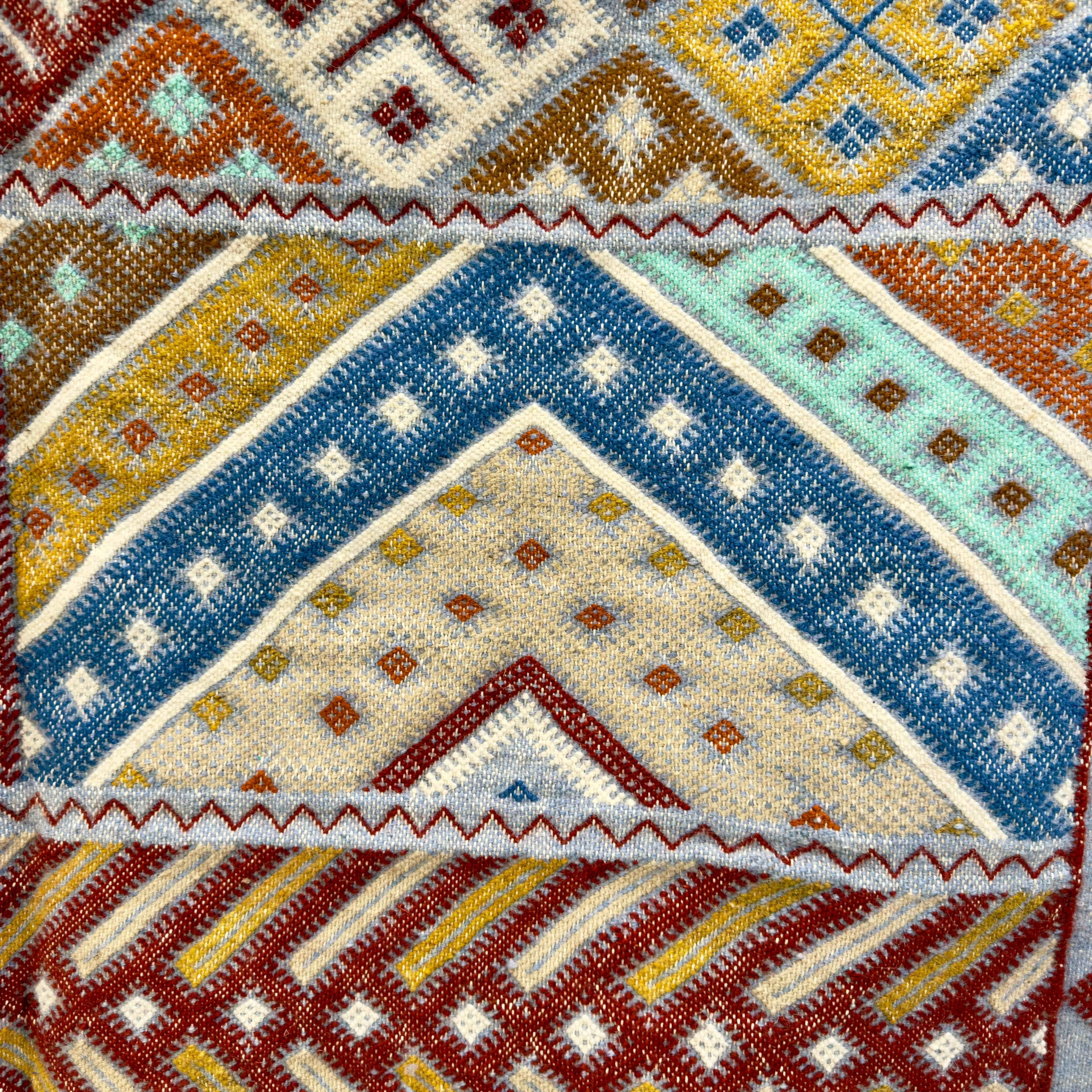 Unique Moroccan Kilim Rug | Vintage Wool & Jute Area Carpet