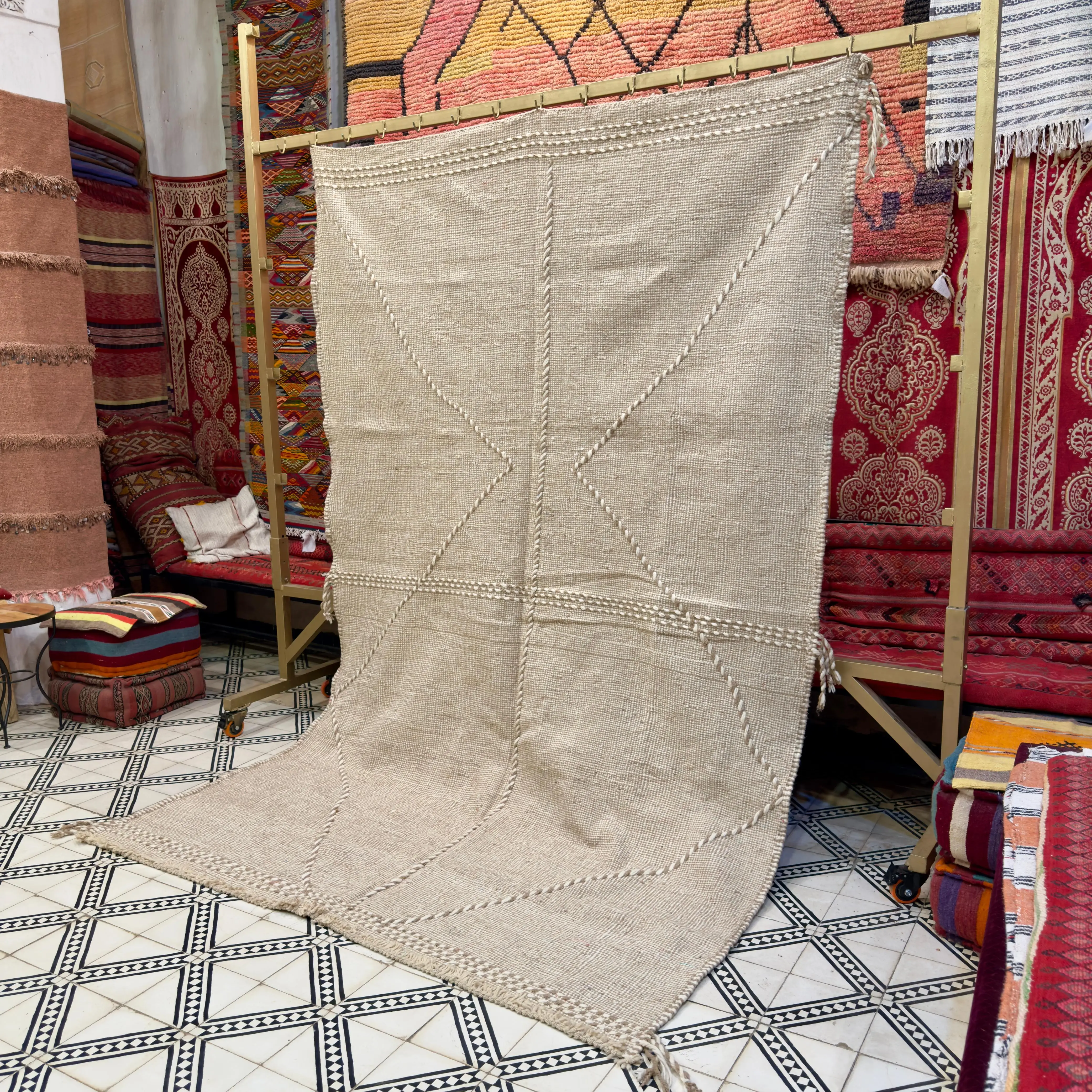 Vintage Large Kilim Rug | Handmade Area Carpet for Living Room
