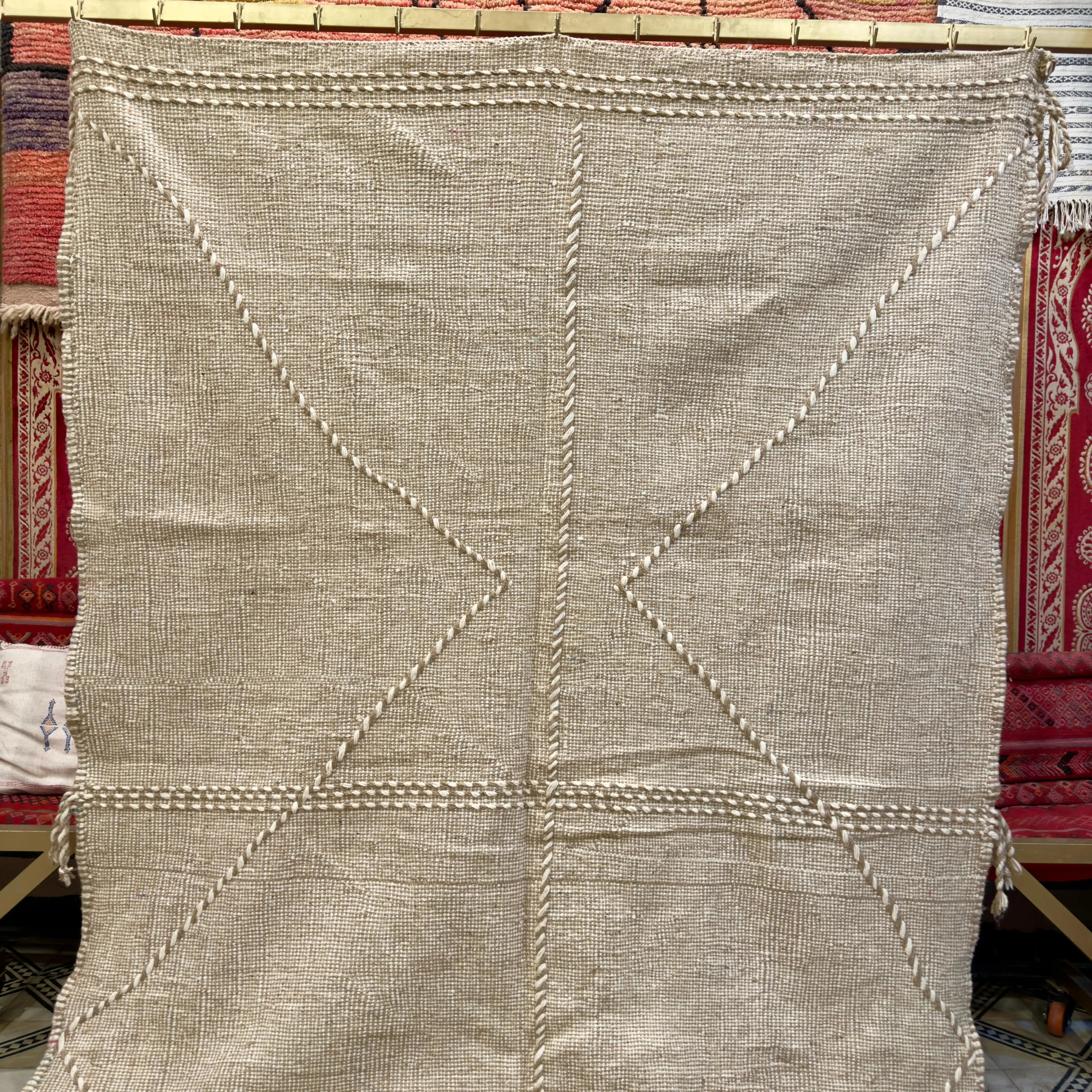 Vintage Large Kilim Rug | Handmade Area Carpet for Living Room
