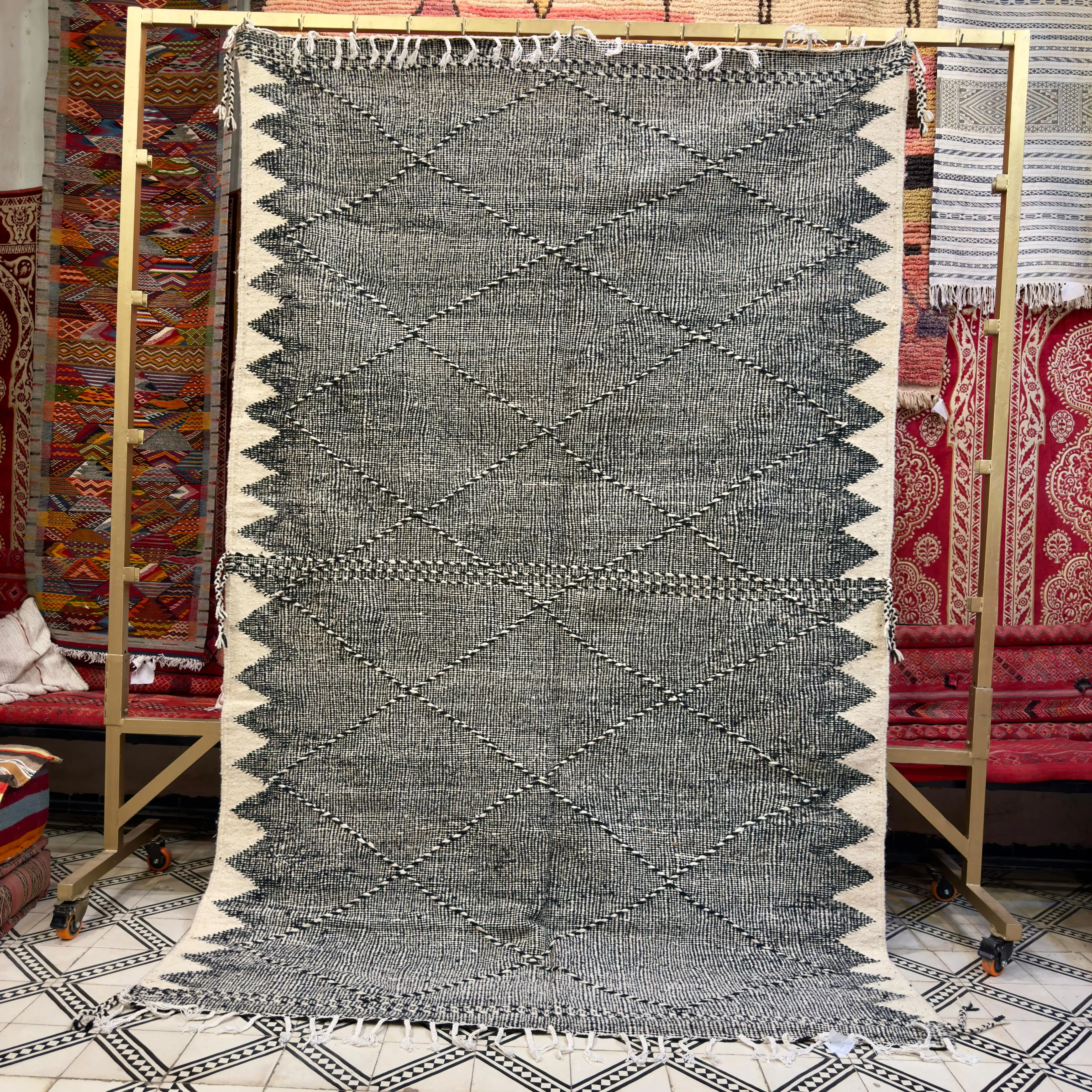 Vintage Handmade Kilim Rug | Large Area Carpet for Living Room