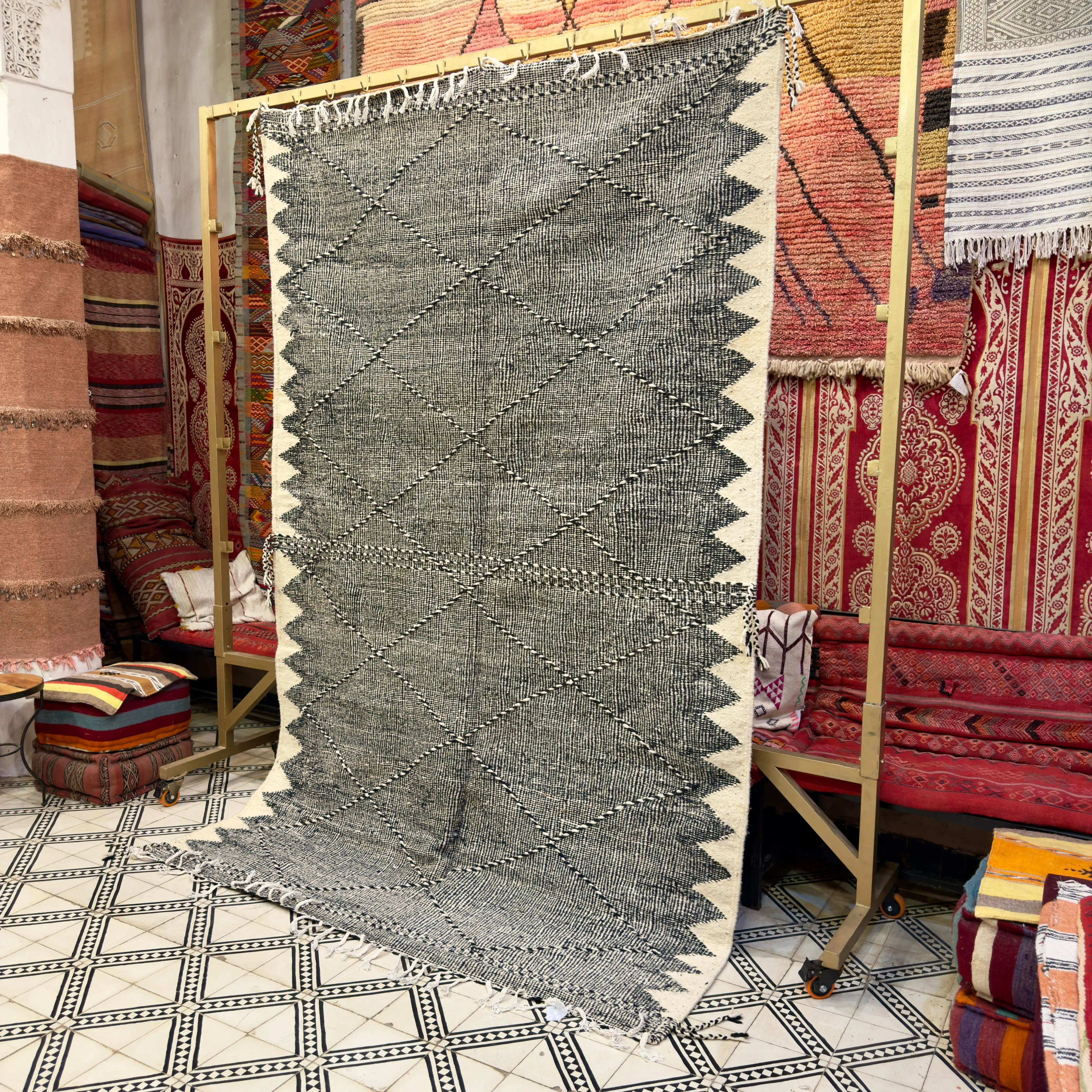 Vintage Handmade Kilim Rug | Large Area Carpet for Living Room