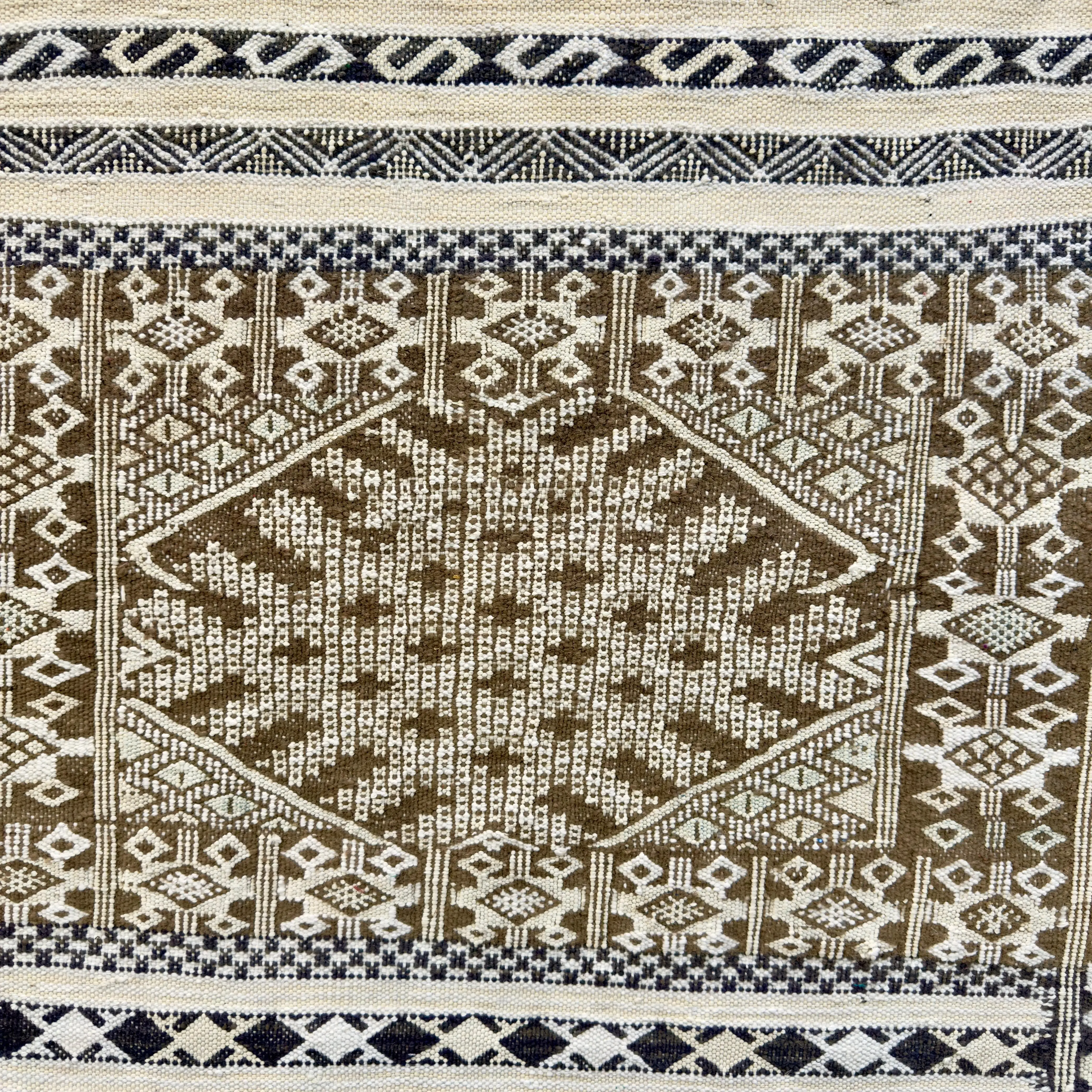 Luxury Moroccan Kilim Rug | Agave Silk & Dromedary Wool | Hand-Embroidered Masterpiece