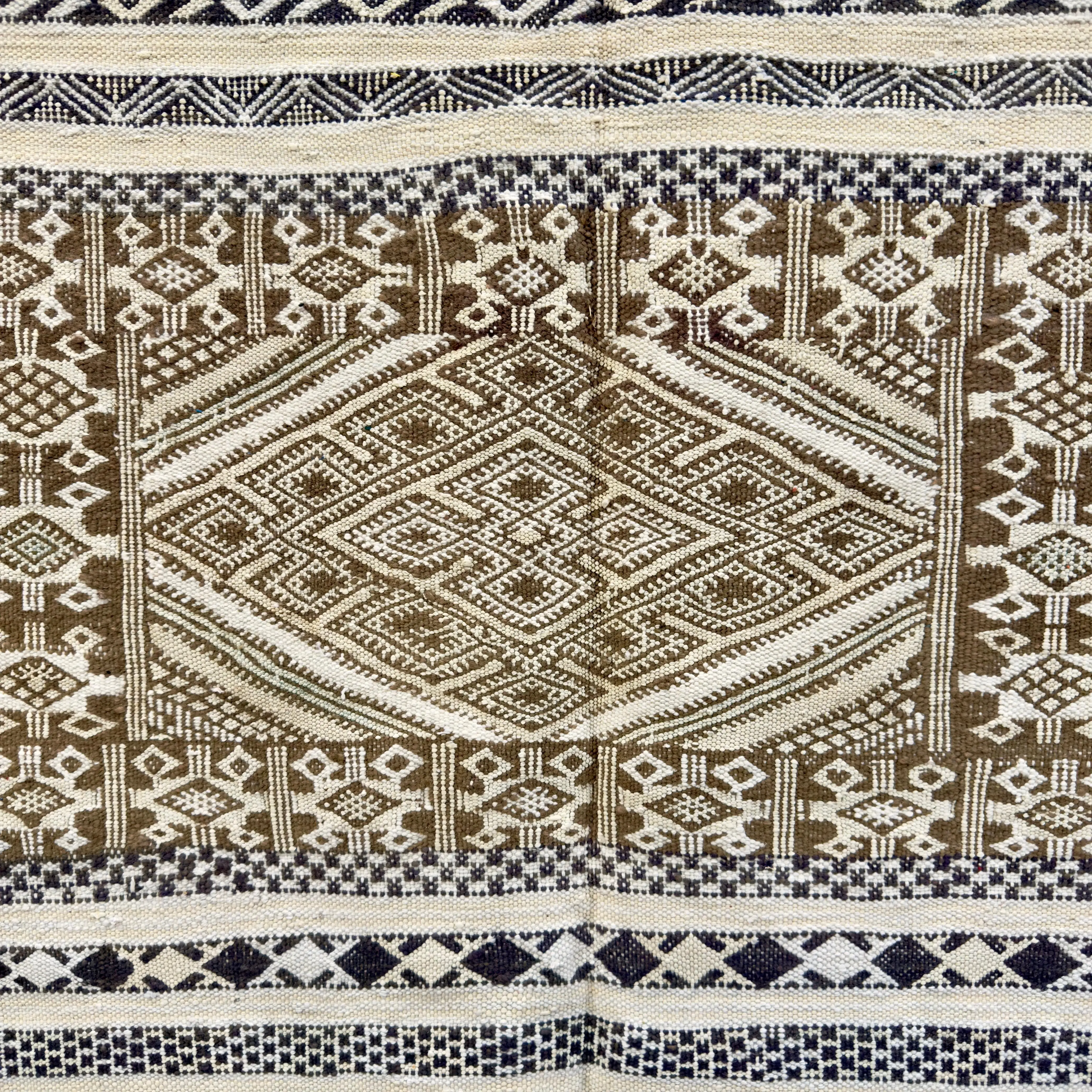 Luxury Moroccan Kilim Rug | Agave Silk & Dromedary Wool | Hand-Embroidered Masterpiece
