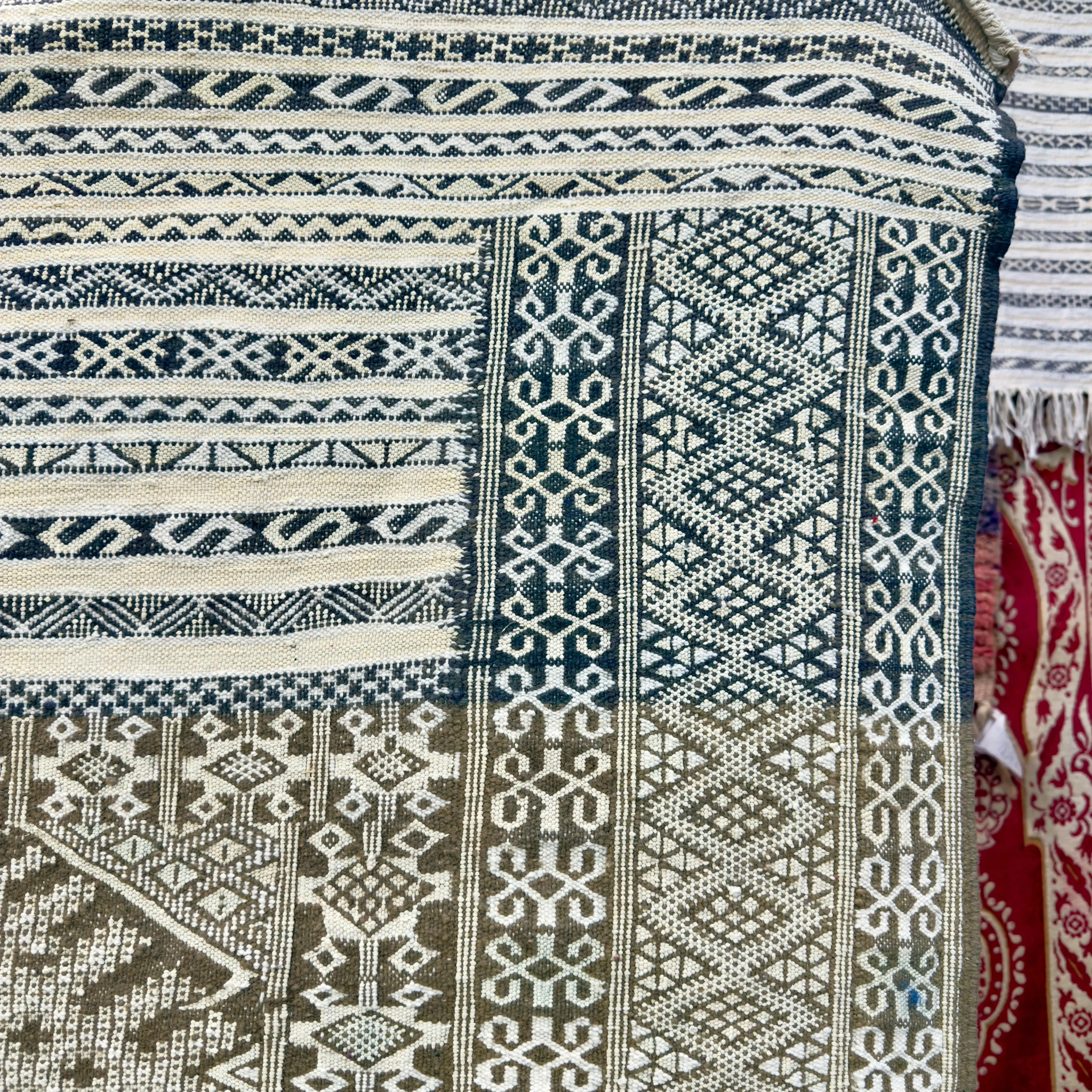Luxury Moroccan Kilim Rug | Agave Silk & Dromedary Wool | Hand-Embroidered Masterpiece