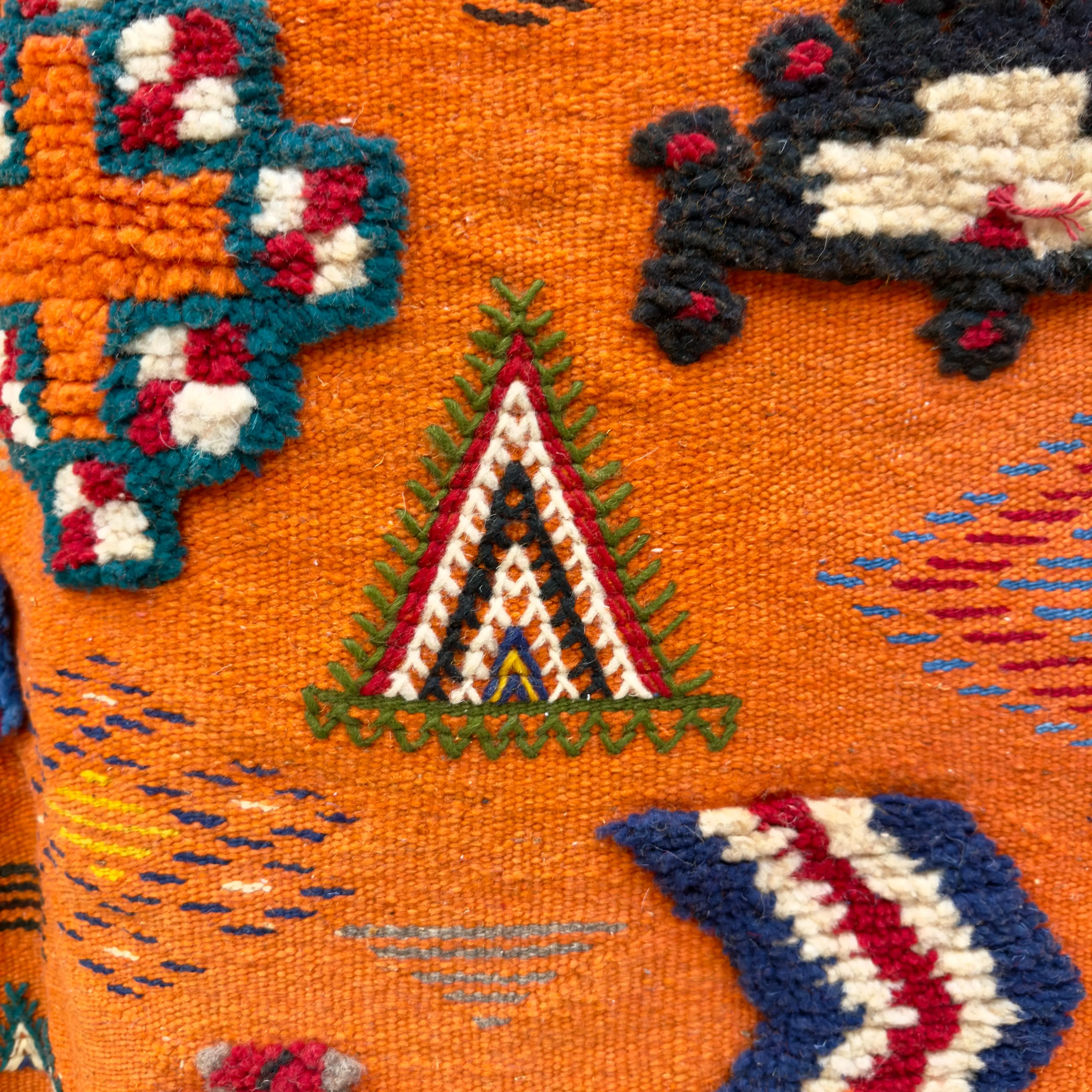Orange Rug | 3-Techniques Berber Masterpiece (150 × 100 cm / 4.9 × 3.2 ft)