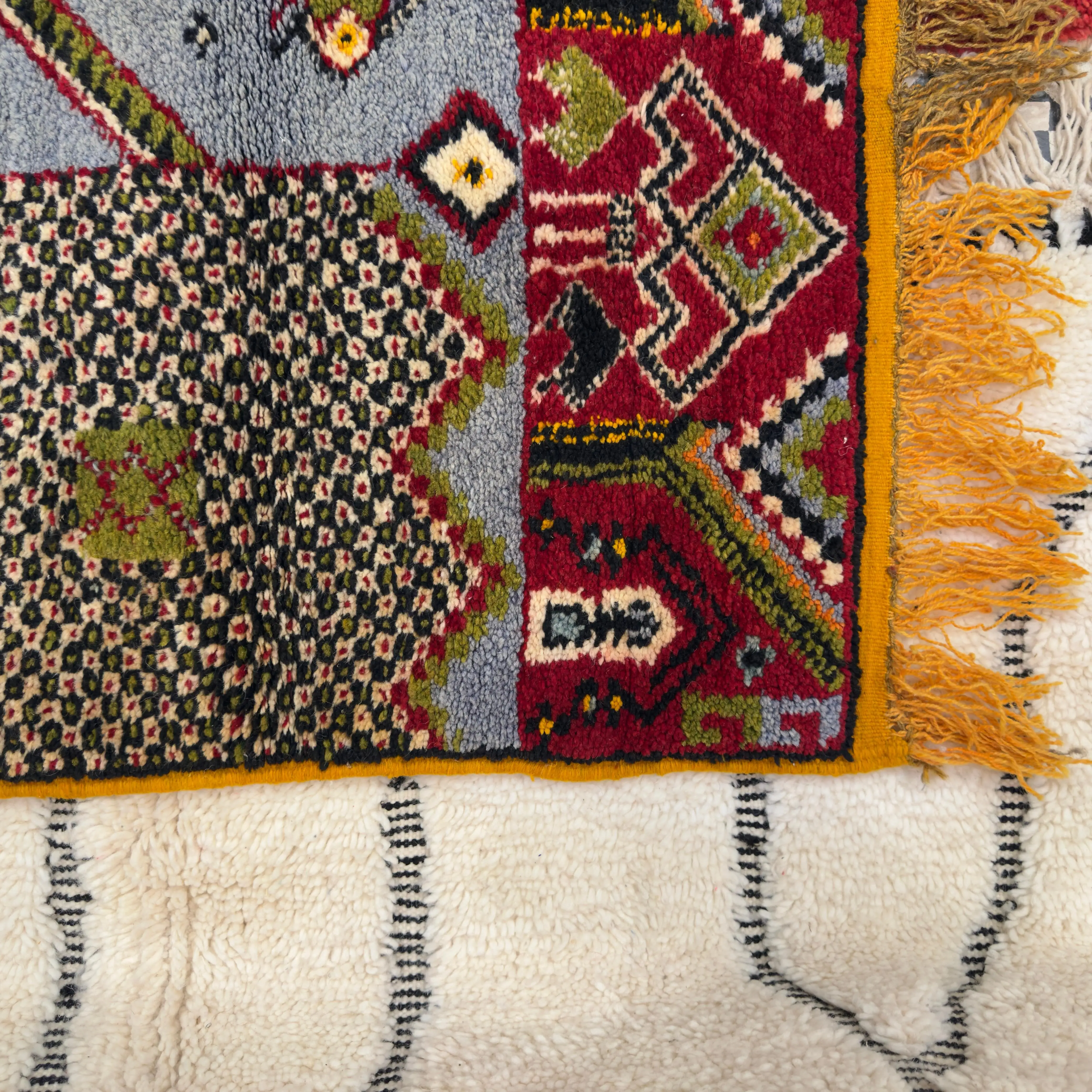 Handknotted Treasure of Igoudar: Berber-Jewish Village Map Rug (120 × 70 cm / 3.94 × 2.30 ft)