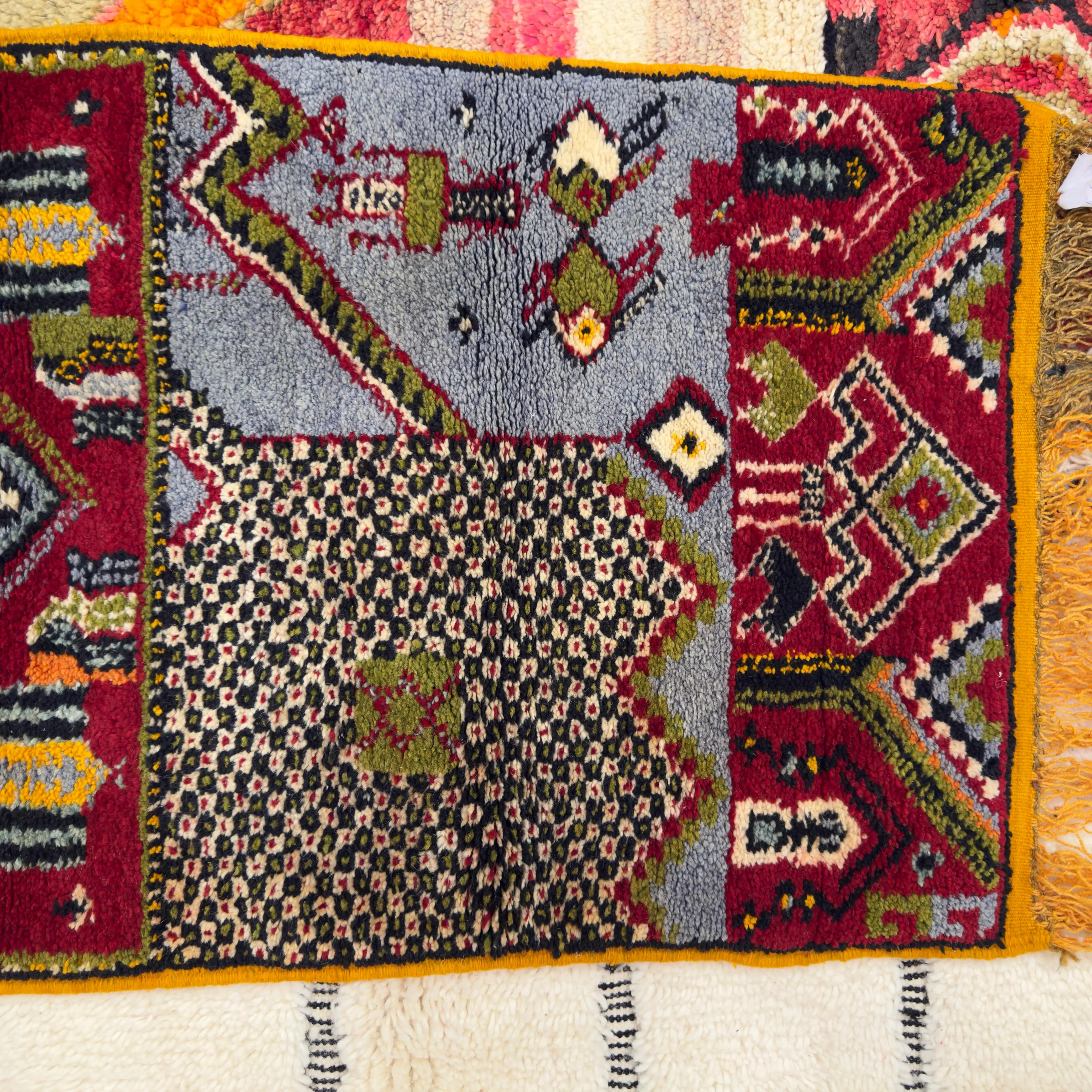 Handknotted Treasure of Igoudar: Berber-Jewish Village Map Rug (120 × 70 cm / 3.94 × 2.30 ft)