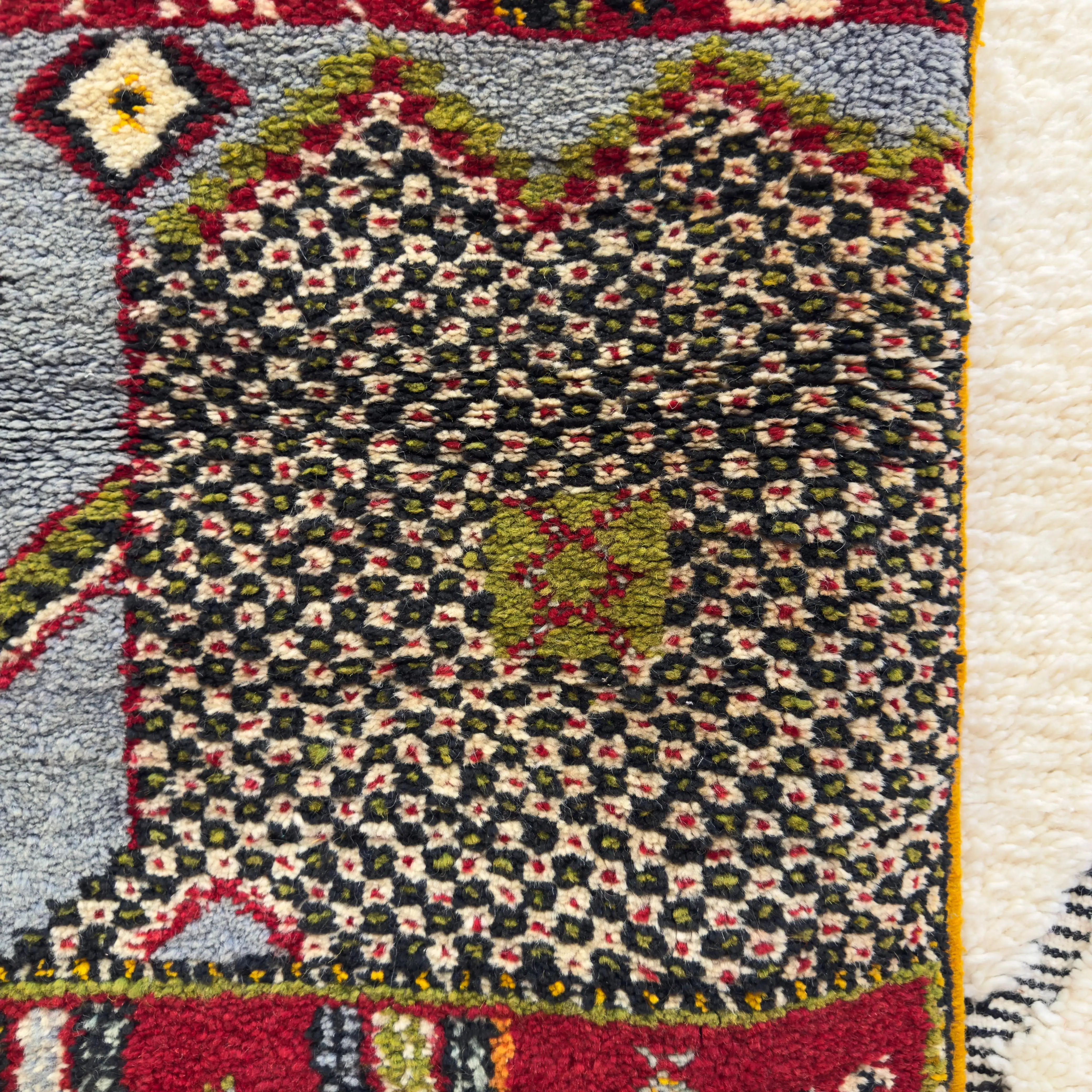 Handknotted Treasure of Igoudar: Berber-Jewish Village Map Rug (120 × 70 cm / 3.94 × 2.30 ft)