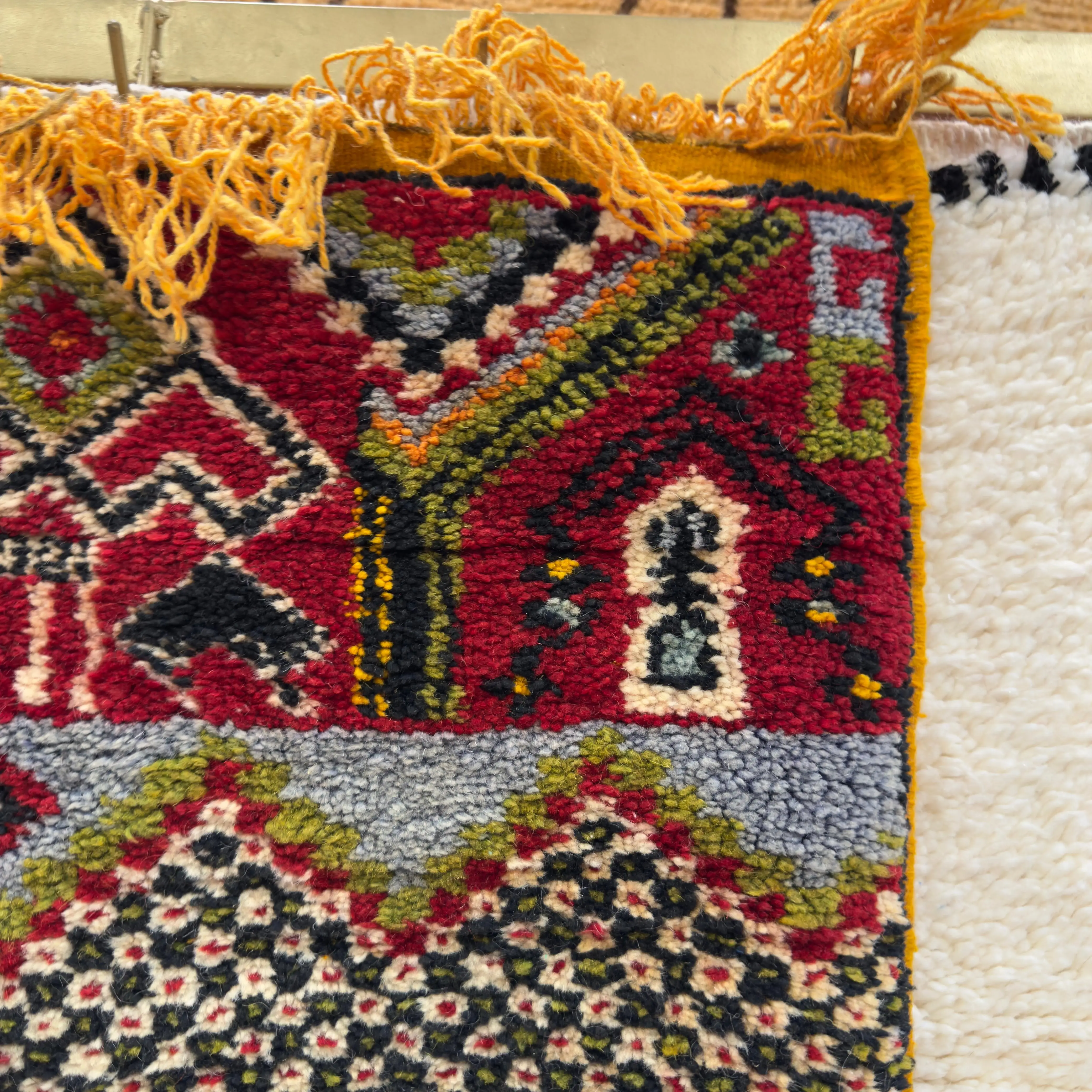 Handknotted Treasure of Igoudar: Berber-Jewish Village Map Rug (120 × 70 cm / 3.94 × 2.30 ft)