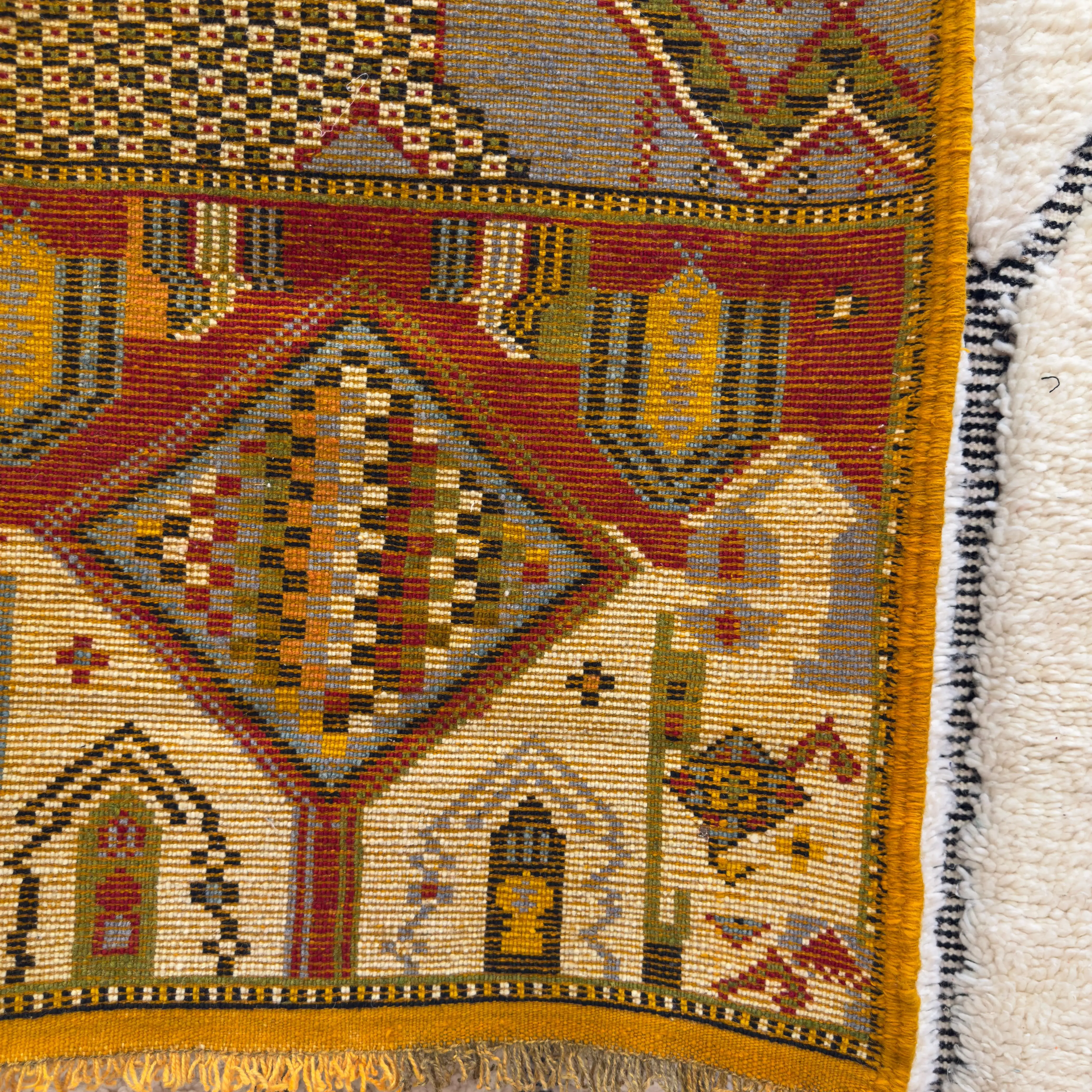 Handknotted Treasure of Igoudar: Berber-Jewish Village Map Rug (120 × 70 cm / 3.94 × 2.30 ft)