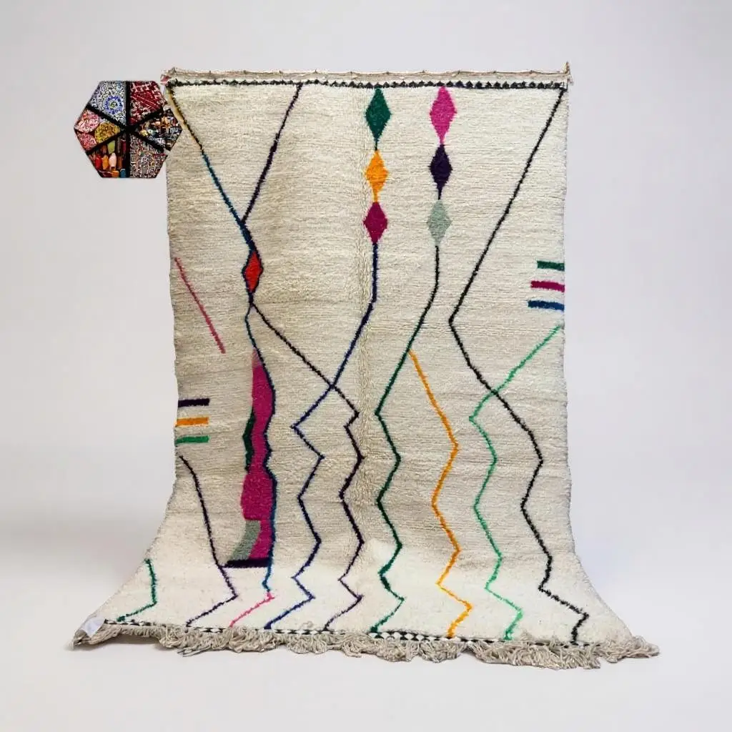 Modern Rug – Knotted Boujaad Area Rug, Contemporary Rugs and Carpets for Living Room