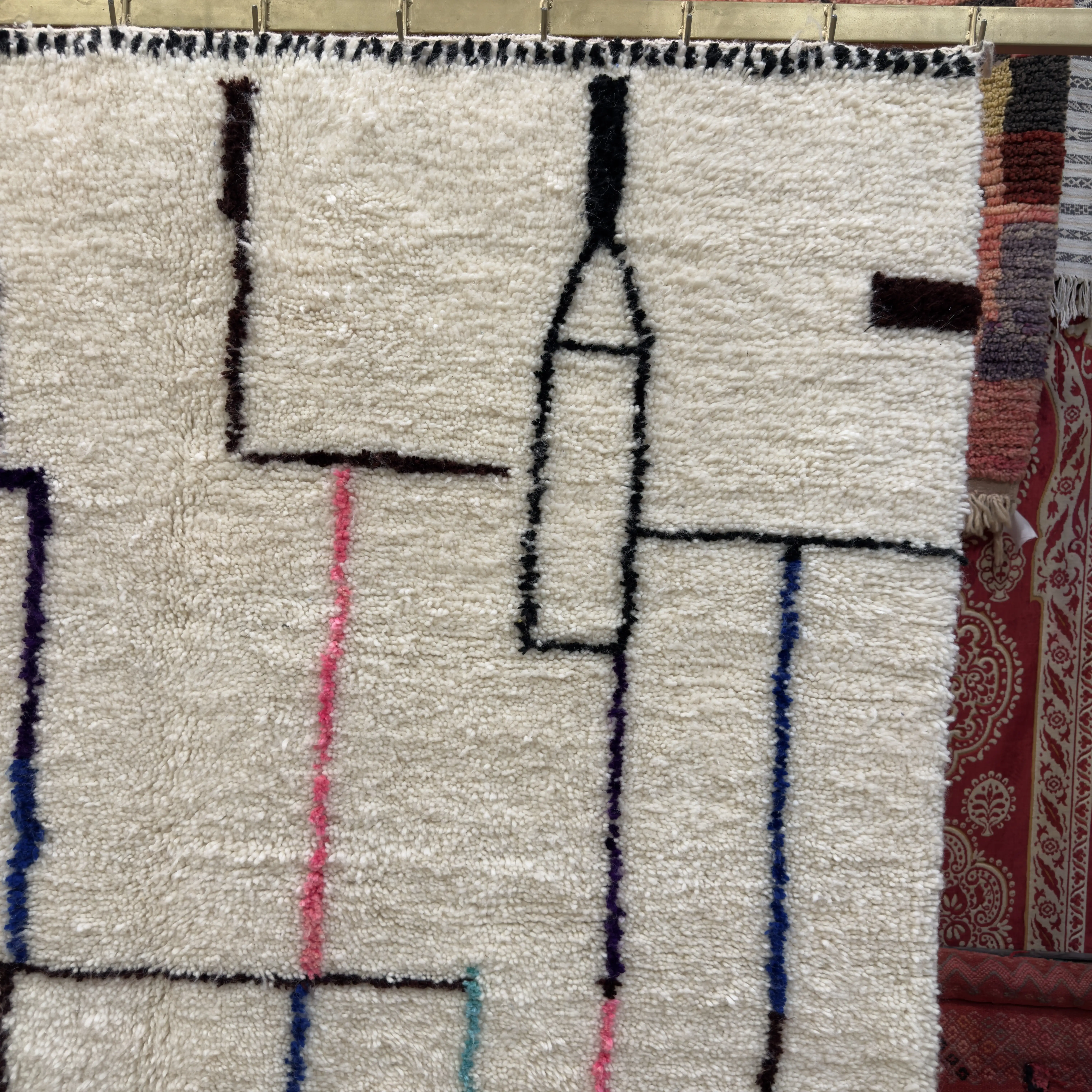 Custom White Beni Ourain Rug 260 × 160 cm (8.5 × 5.25 ft)