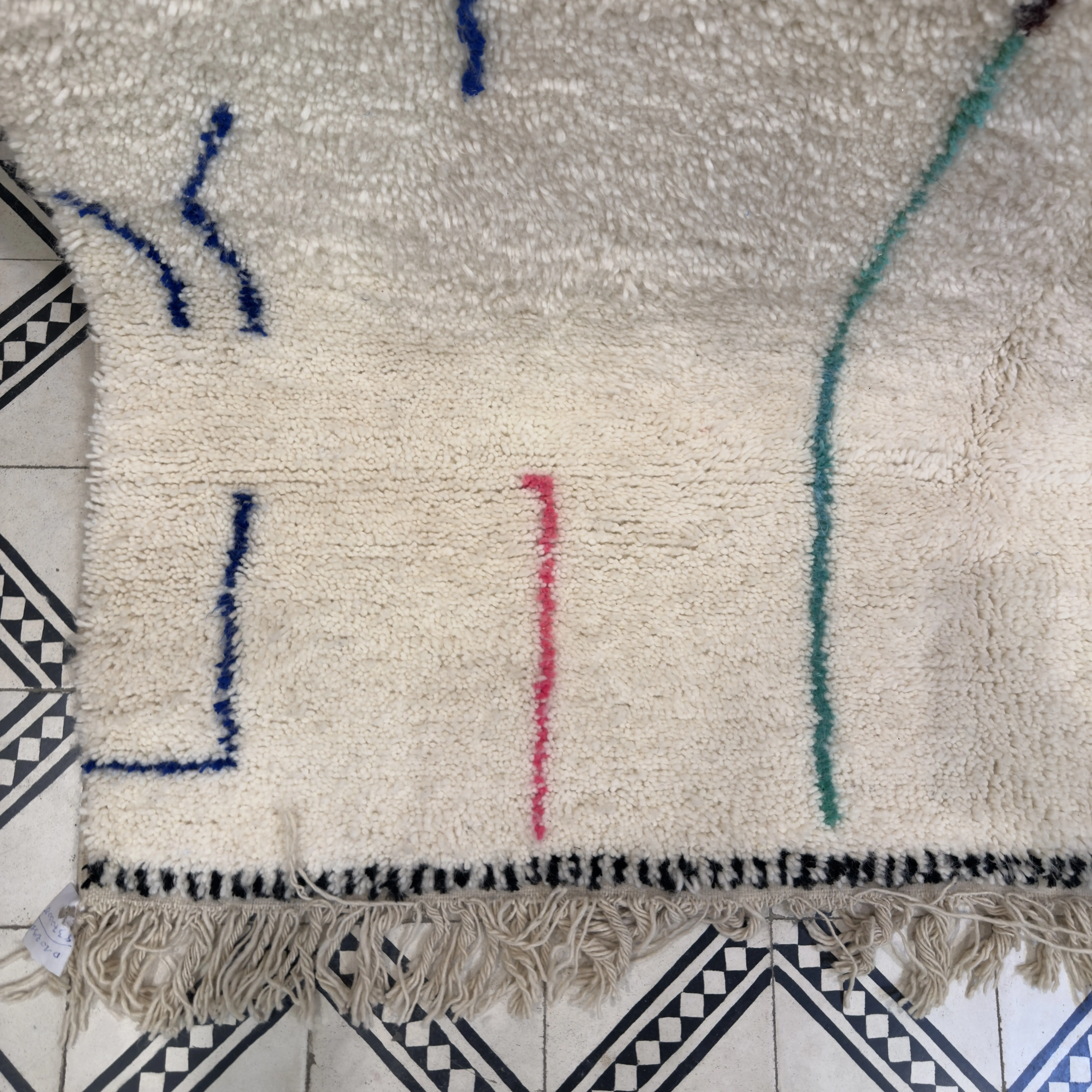 Custom White Beni Ourain Rug 260 × 160 cm (8.5 × 5.25 ft)