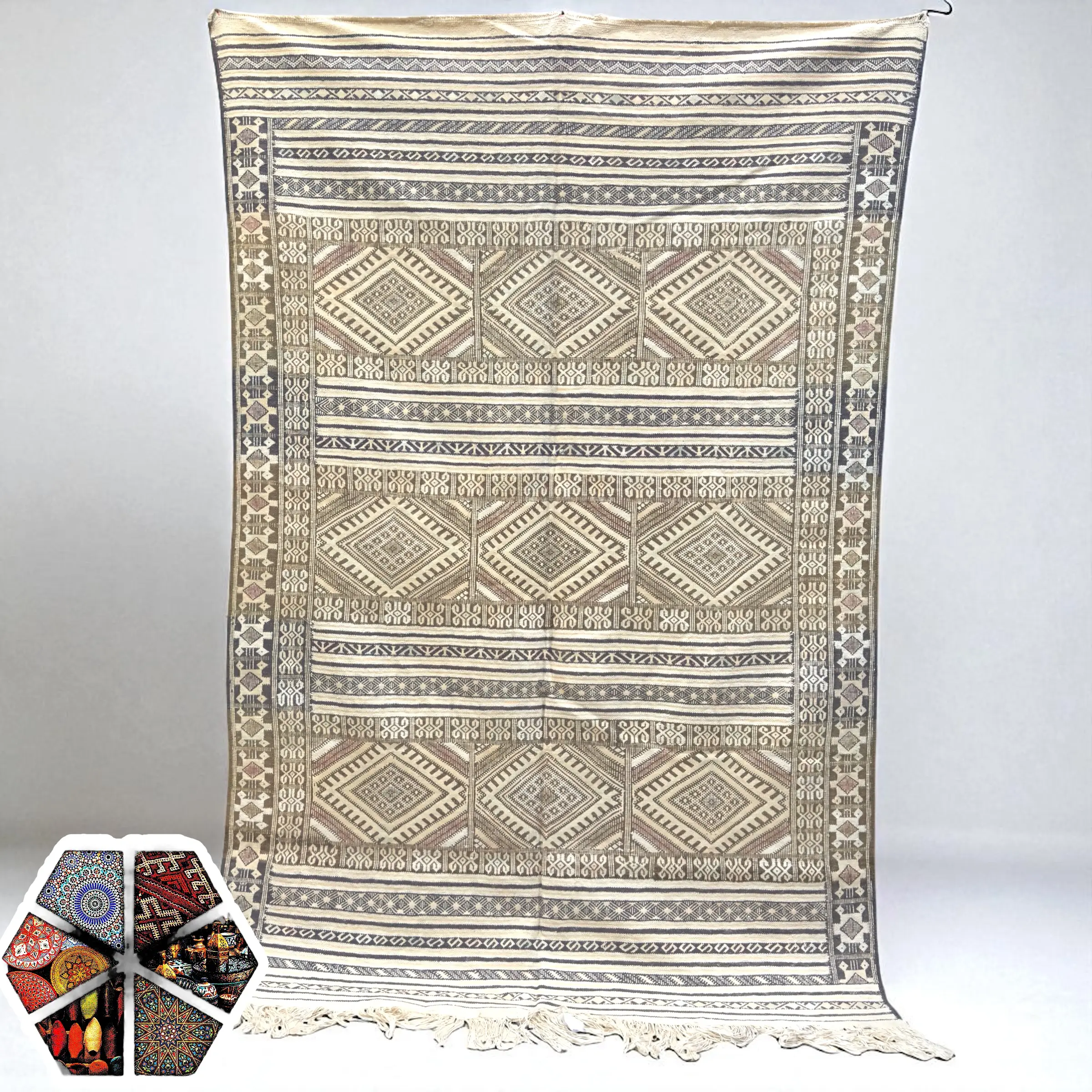 Moroccan Berber Kilim Rug (220 x 145 cm)