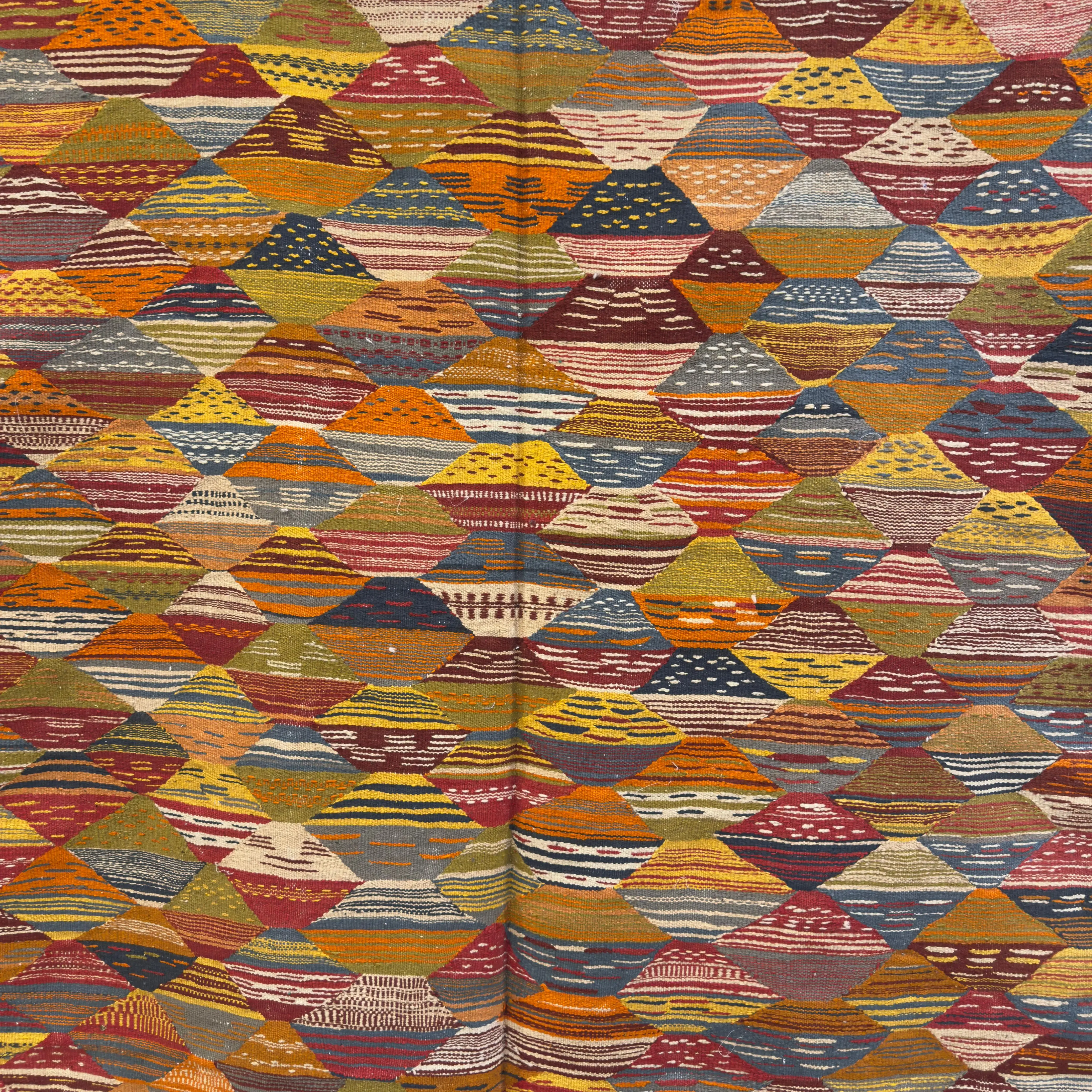 Picasso Radiance – Colourful Moroccan Berber Rug | Handwoven Embroidered Masterpiece - 250/146 CM / 98.4 x 57.5 inches
