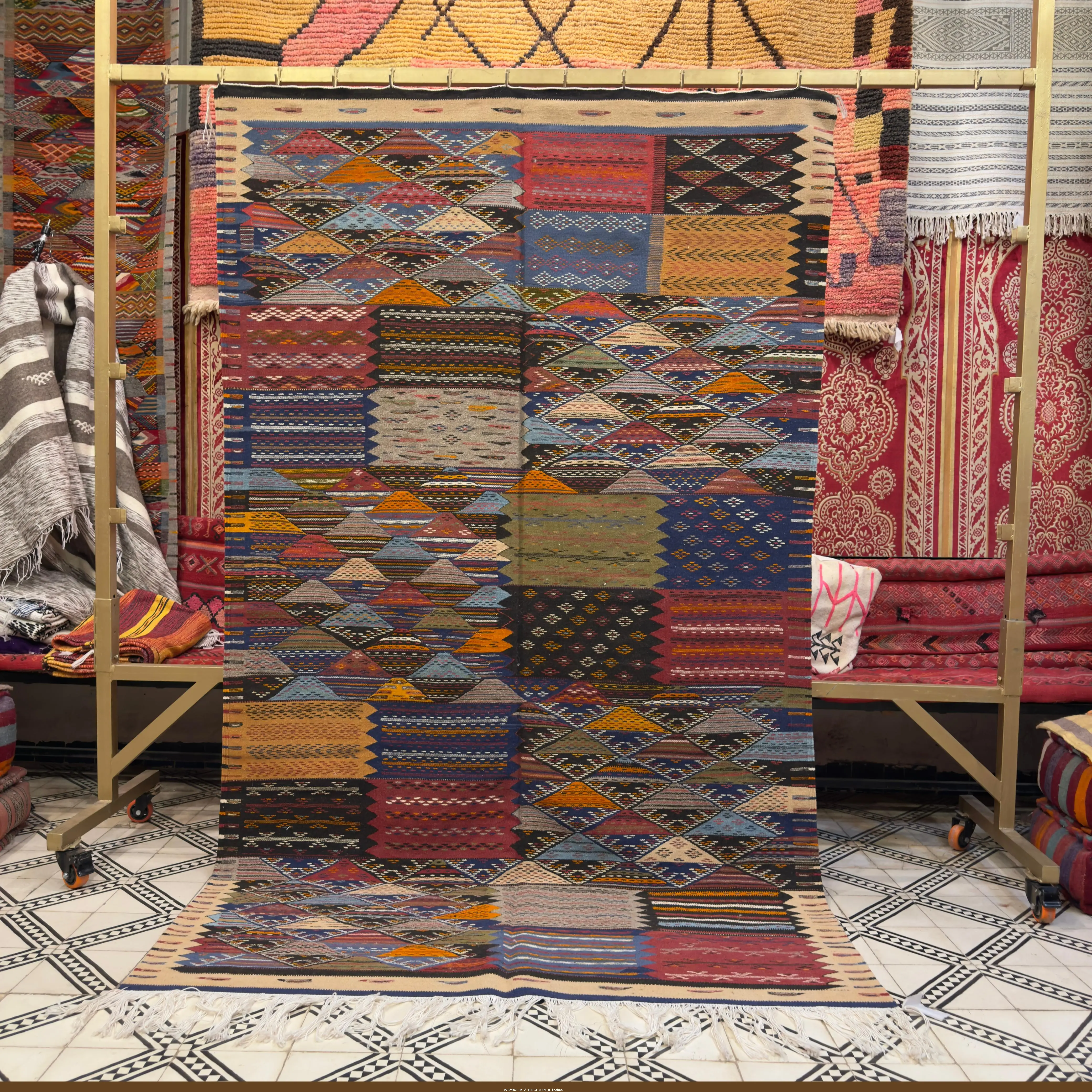 Zayane Charm – Gorgeous Moroccan Kilim Rug | Vintage Style for Living Room & Bedroom - 270/157 CM / 106.3 x 61.8 inches