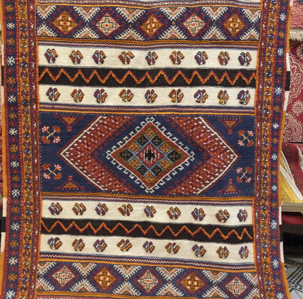 Taznakht Legacy – Large Handmade Berber Kilim Rug | Moroccan Carpet with 3 Weaving Techniques - 250/150CM