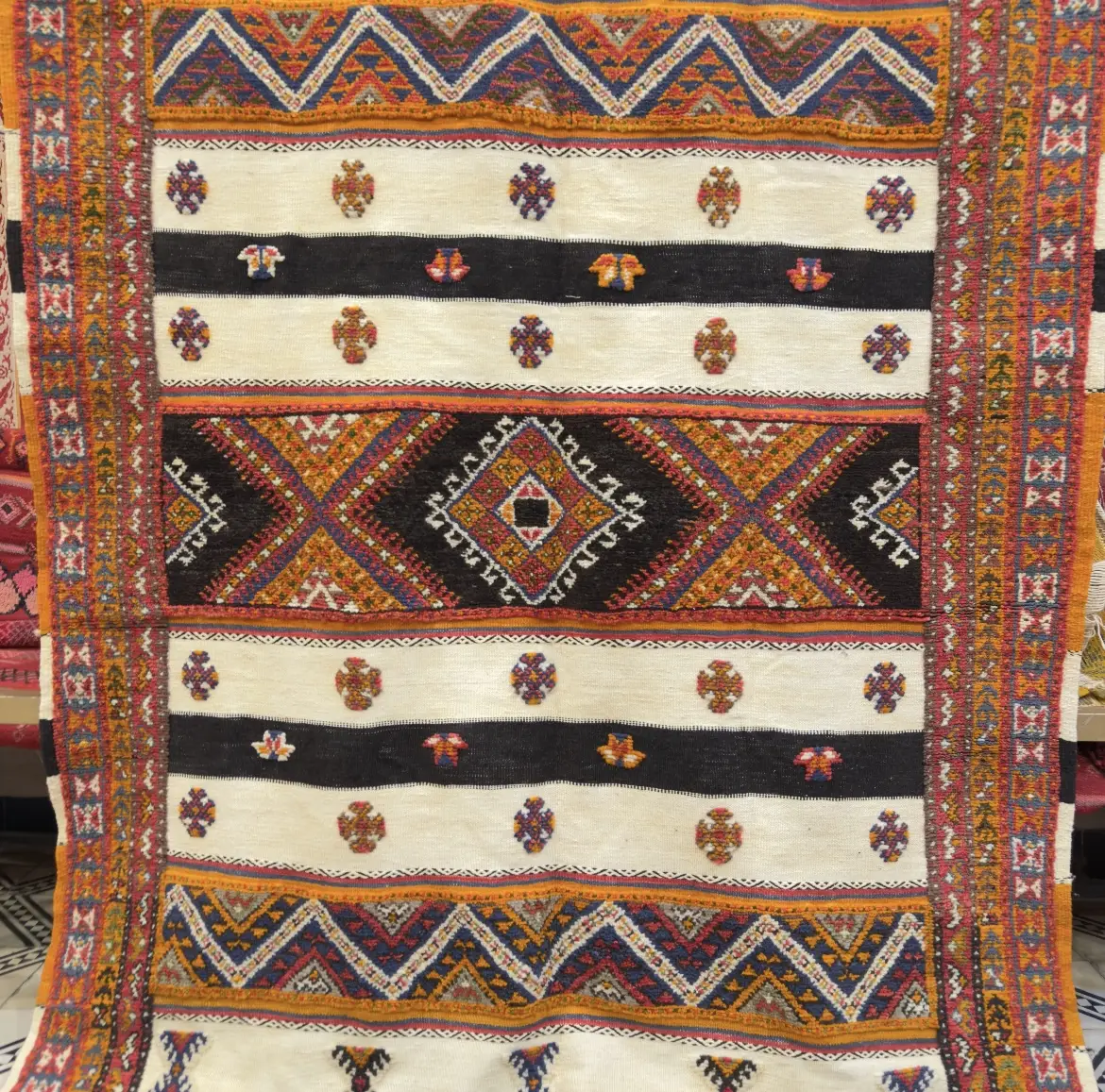 Handmade Moroccan Kilim Rug – Custom Beni Ourain Berber Carpet - 260*180cm | 8.5*6 ft