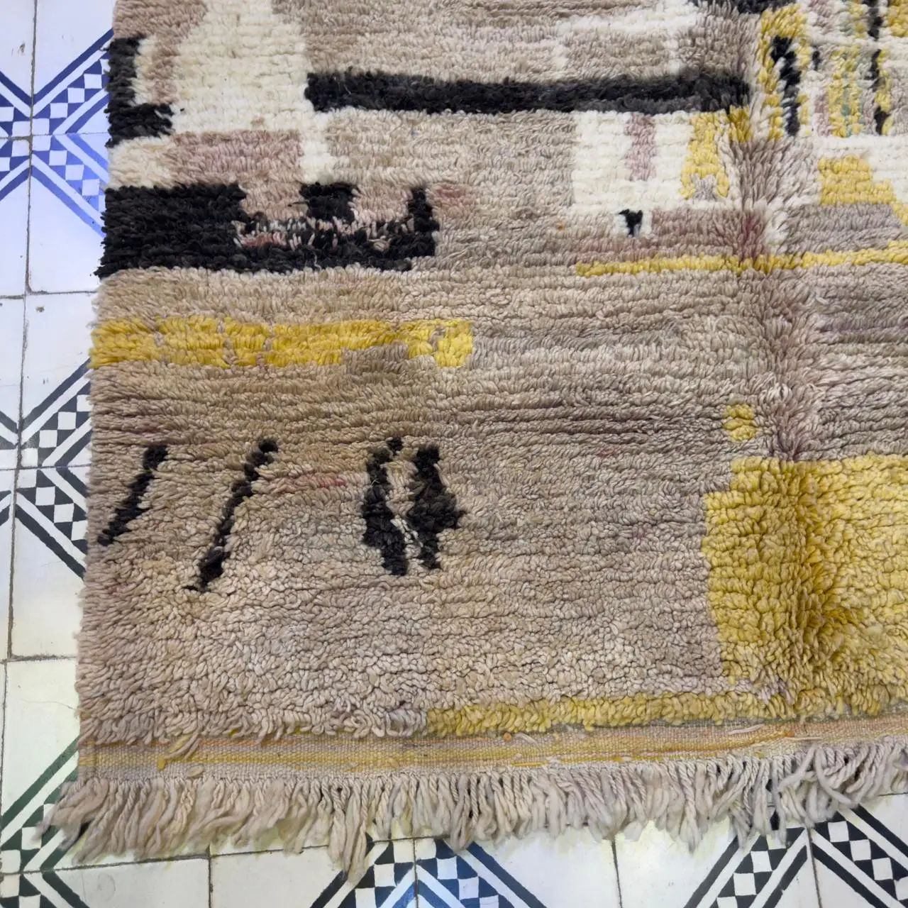 Handmade Berber Rug | Custom Moroccan Beni Ourain Carpet - 260/153CM /102.4 x 60.2 INCHES