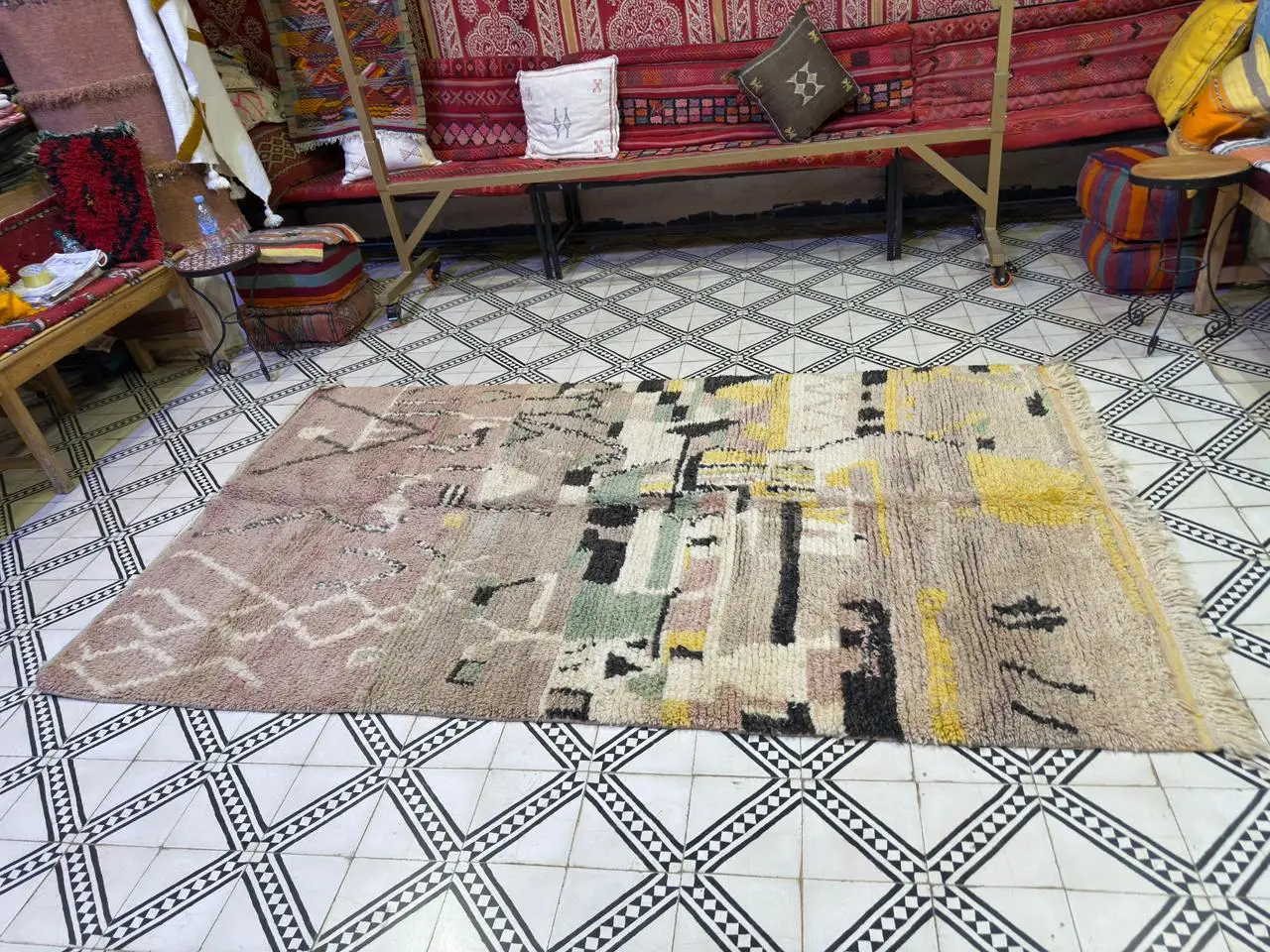 Handmade Berber Rug | Custom Moroccan Beni Ourain Carpet - 260/153CM /102.4 x 60.2 INCHES