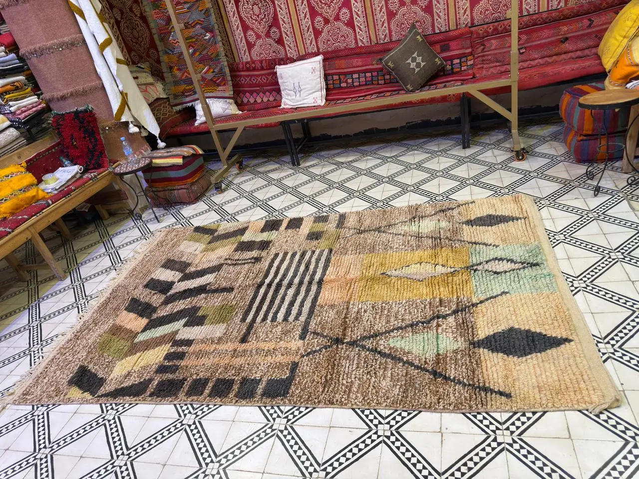 Handmade Berber Rug | Custom Moroccan Beni Ourain Carpet - 260/153CM /102.4 x 60.2 INCHES