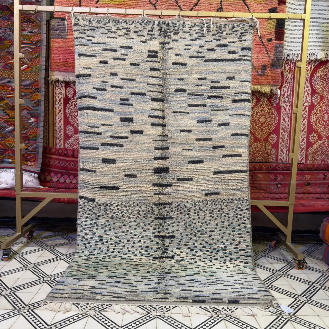 Hand-Knotted Moroccan Rug – Authentic Beni Ourain Berber Carpet from Morocco - 260/160CM/102.36 / 62.99 INCHES