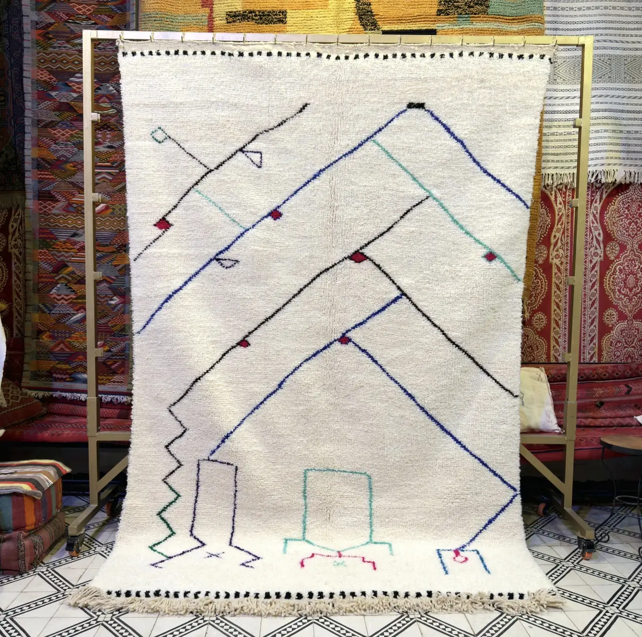 Authentic Moroccan Beni Ourain Rug – Handmade Wool Carpet by Berber Artisans | MarocArtisan Cooperative - Beni Ourain rug