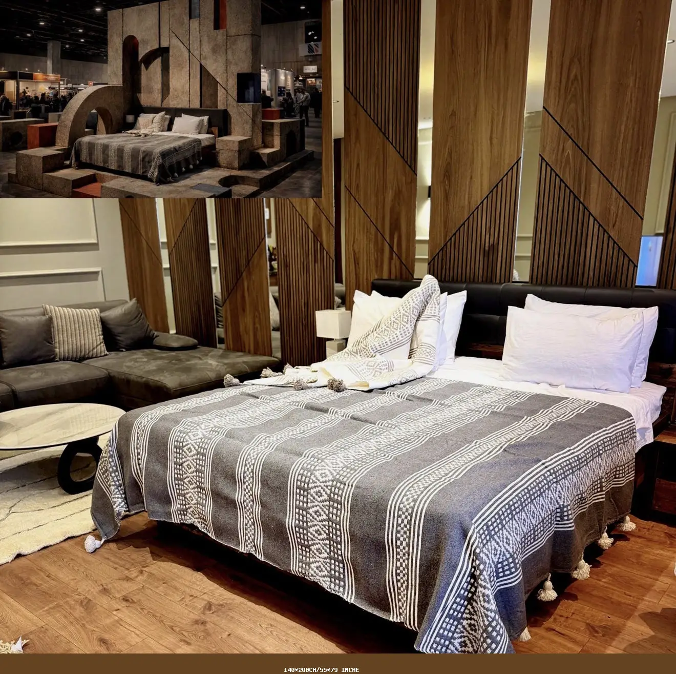 Authentic Moroccan Pom Pom Blanket – Grey & White Berber Loom Bedspread - Artisanal Pillows & Handwoven Wool Blankets