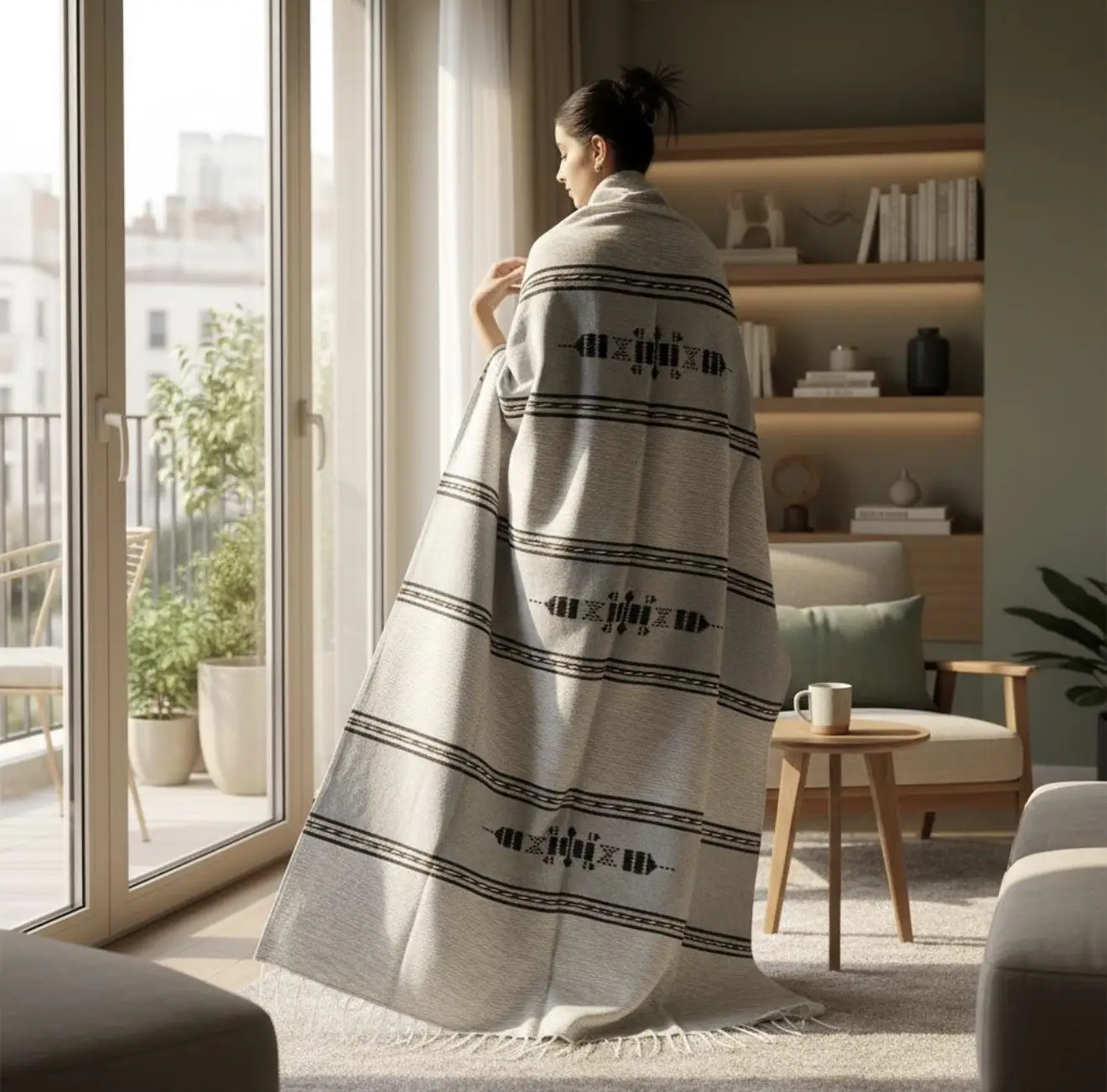 Eco-Friendly Berber Blanket – Handmade Moroccan Wool Throw | Authentic Natural Dye Bedding - Artisanal Pillows & Handwoven Wool Blankets