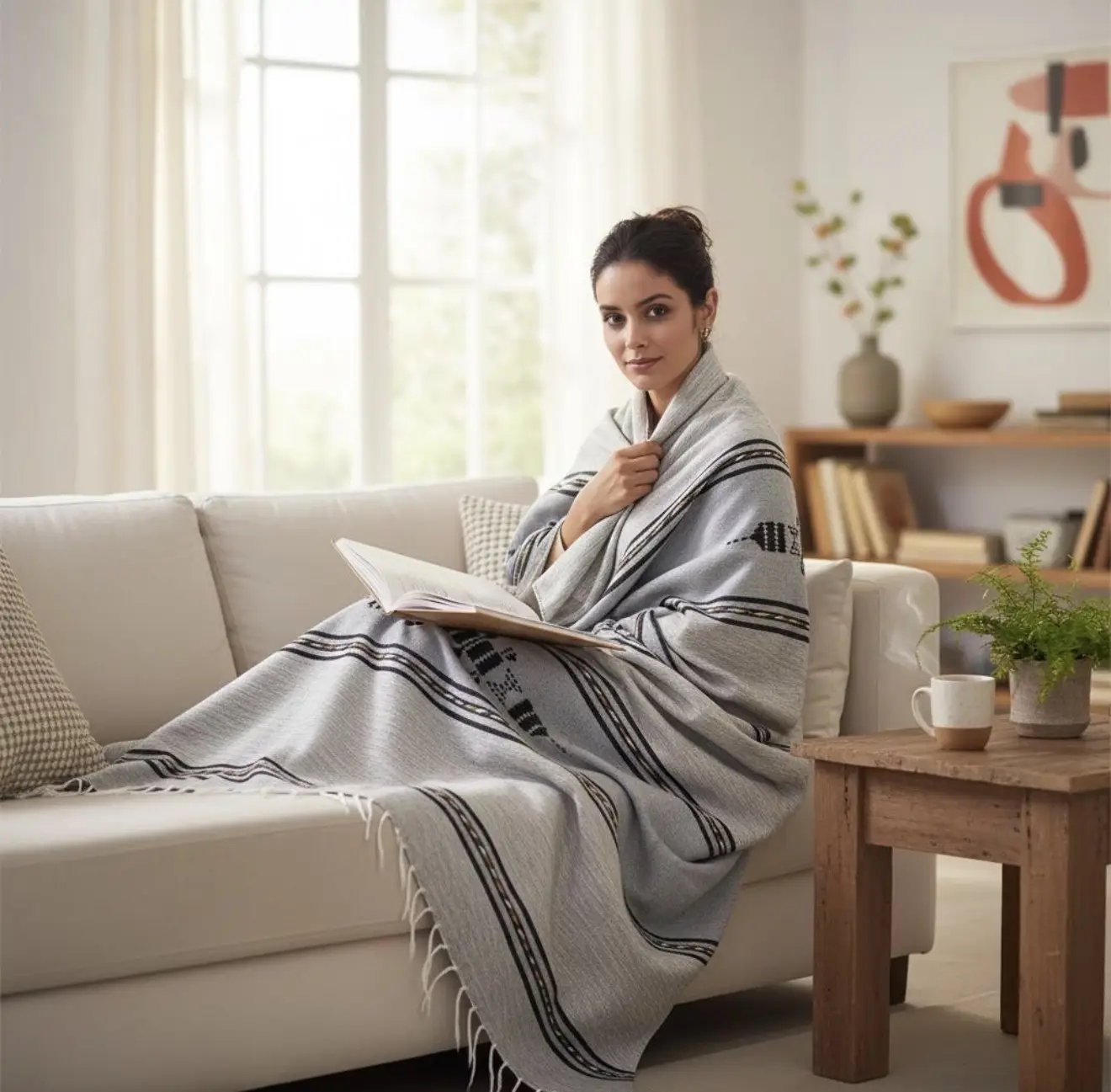 Eco-Friendly Berber Blanket – Handmade Moroccan Wool Throw | Authentic Natural Dye Bedding - Artisanal Pillows & Handwoven Wool Blankets