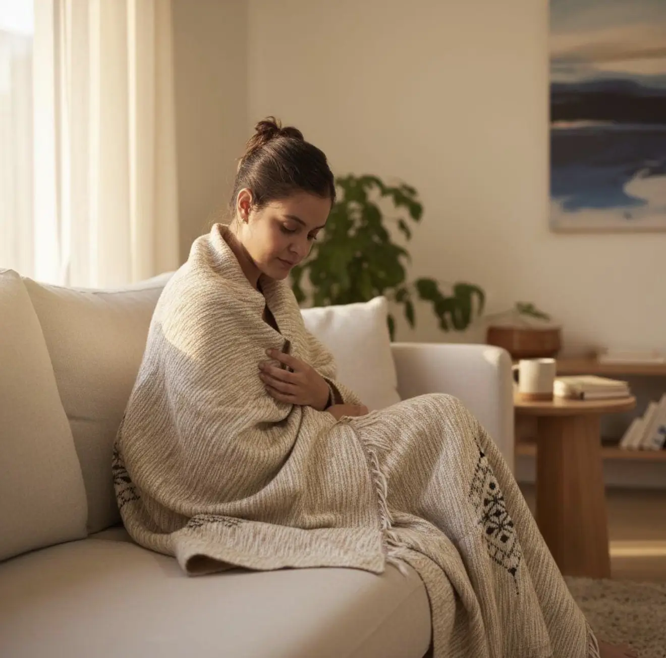 Handmade Eco-Friendly Berber Blanket – Moroccan Wool Throw with Natural Dyes | Authentic Artisan Craft - Artisanal Pillows & Handwoven Wool Blankets