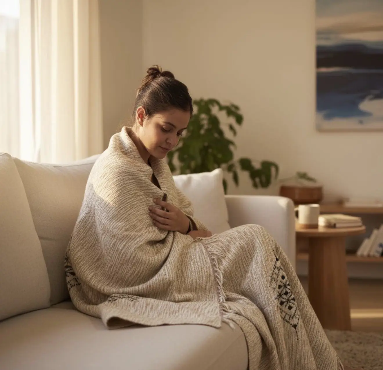 Handmade Eco-Friendly Berber Blanket – Moroccan Wool Throw with Natural Dyes | Authentic Artisan Craft - Artisanal Pillows & Handwoven Wool Blankets