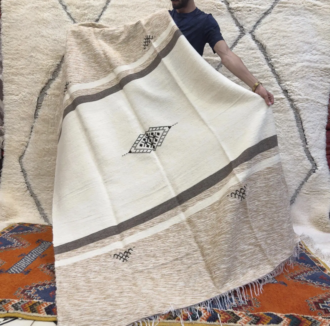 ive Sheep Wool & Dromedary Fibers | Authentic Artisan Throw - Artisanal Pillows & Handwoven Wool Blankets