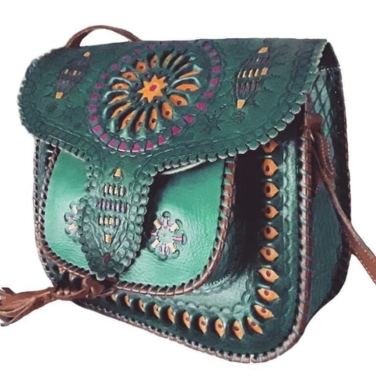 traditional leather folk purse