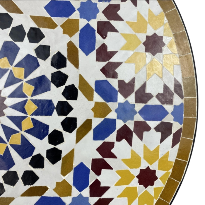 Handcrafted Moroccan Mosaic Table Round Dining Table Balcony Coffee Table Farmhouse Garden Table Outdoor Patio Table Indoor Dining Room Table